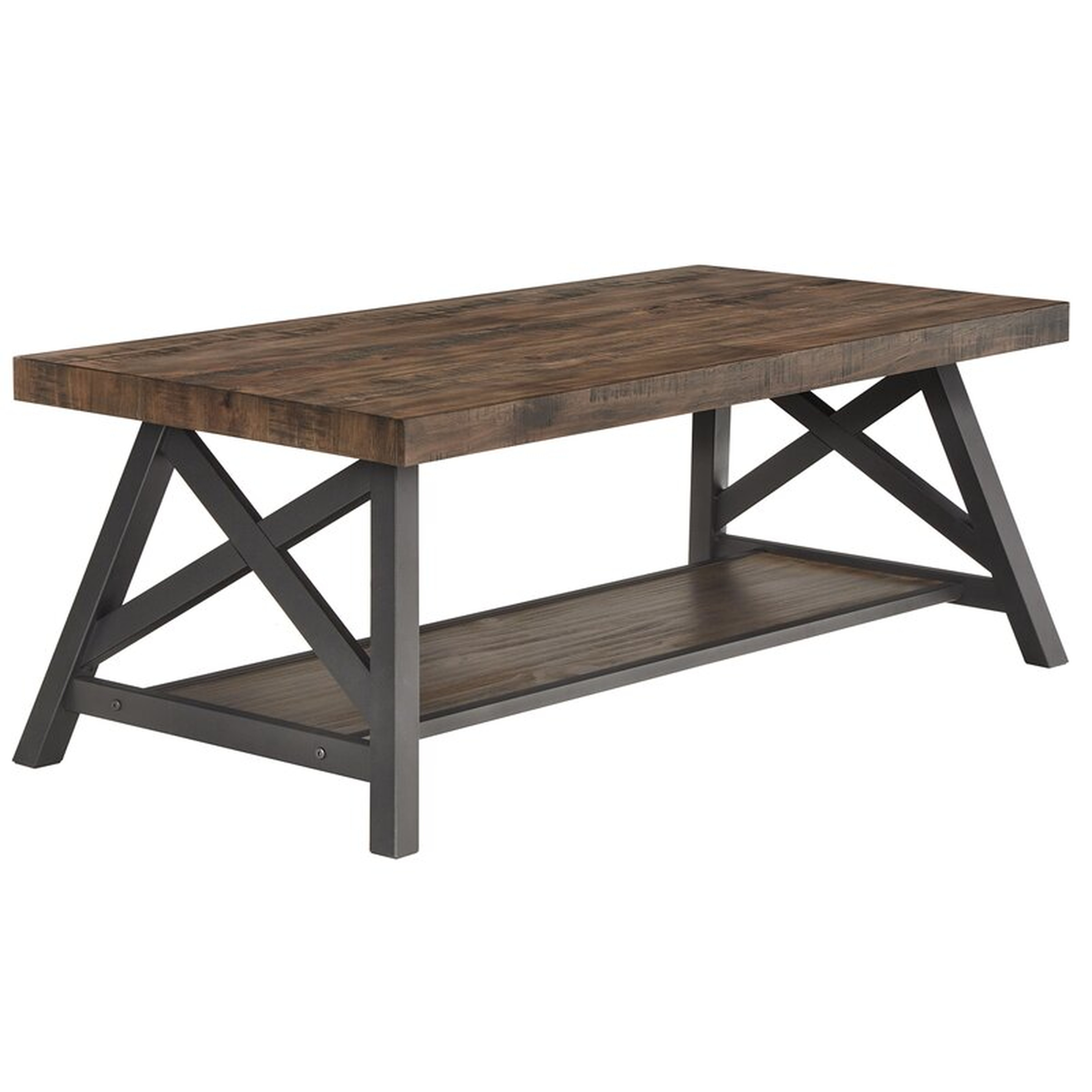 Isakson Trestle Coffee Table with Storage - Wayfair