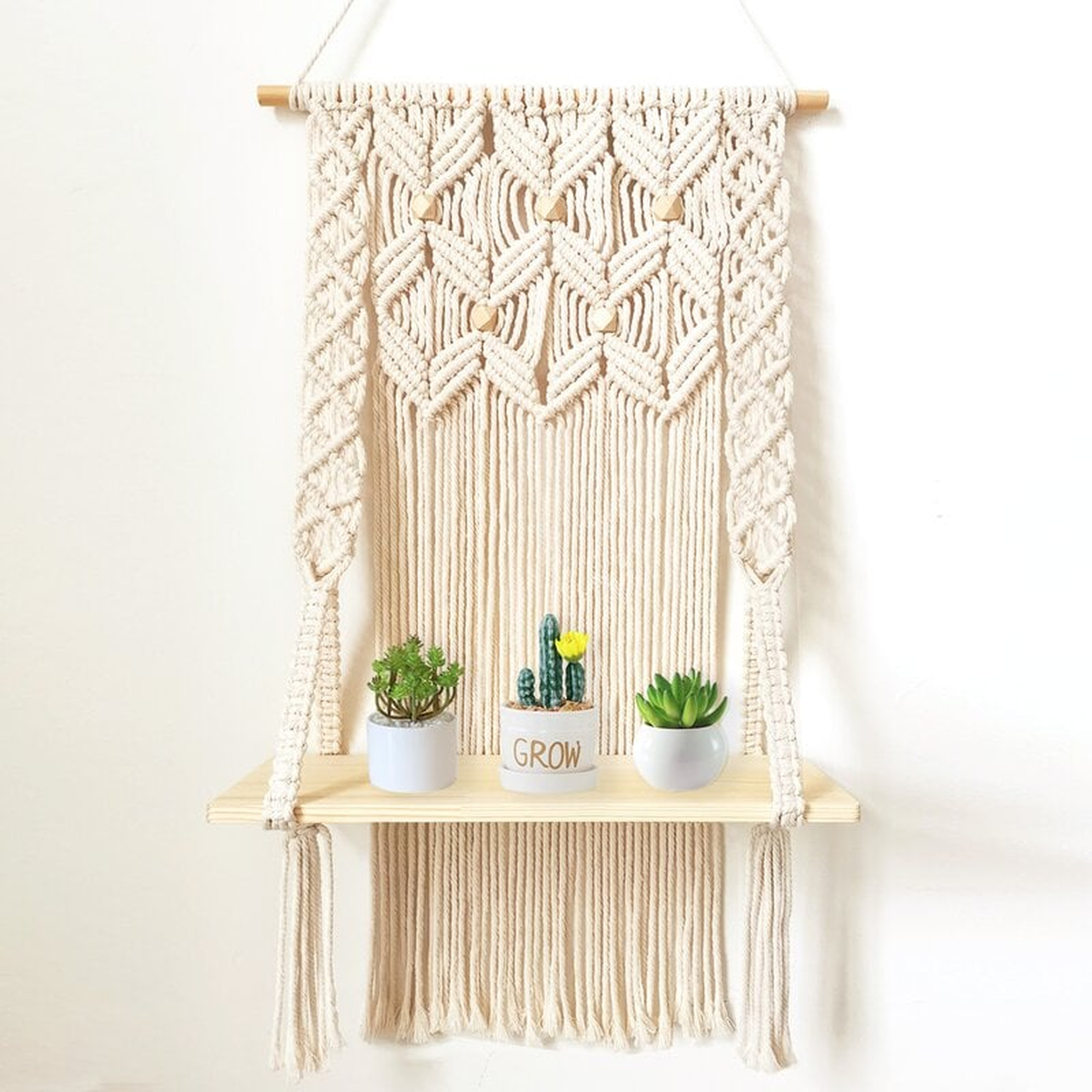 Macrame Wall Hanging Shelves,Macrame Lindbergh Boho Lindbergh,Macrame Wall Decor - Wayfair