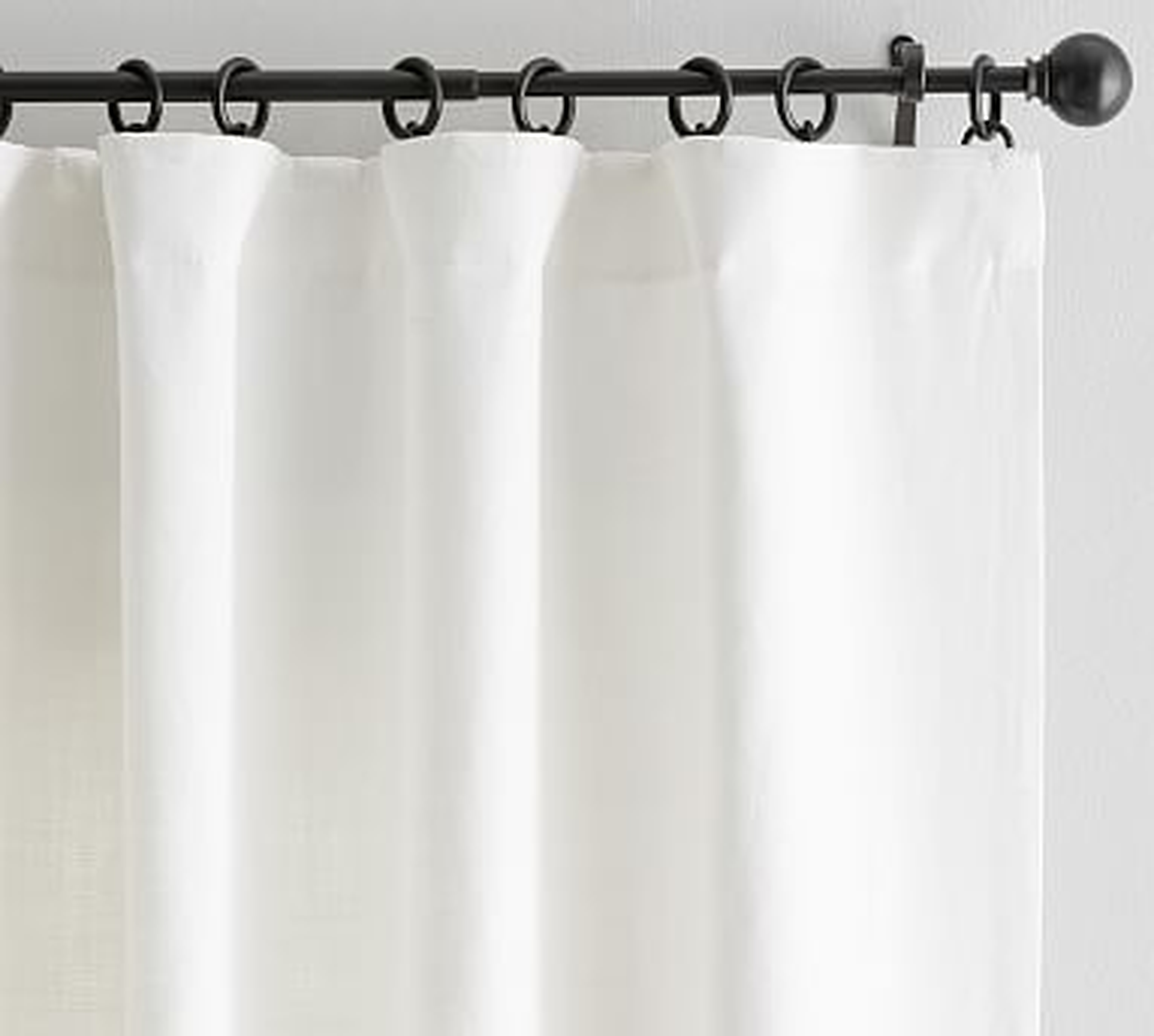 Classic Belgian Linen Blackout Curtain, White, 100 x 108" - Pottery Barn