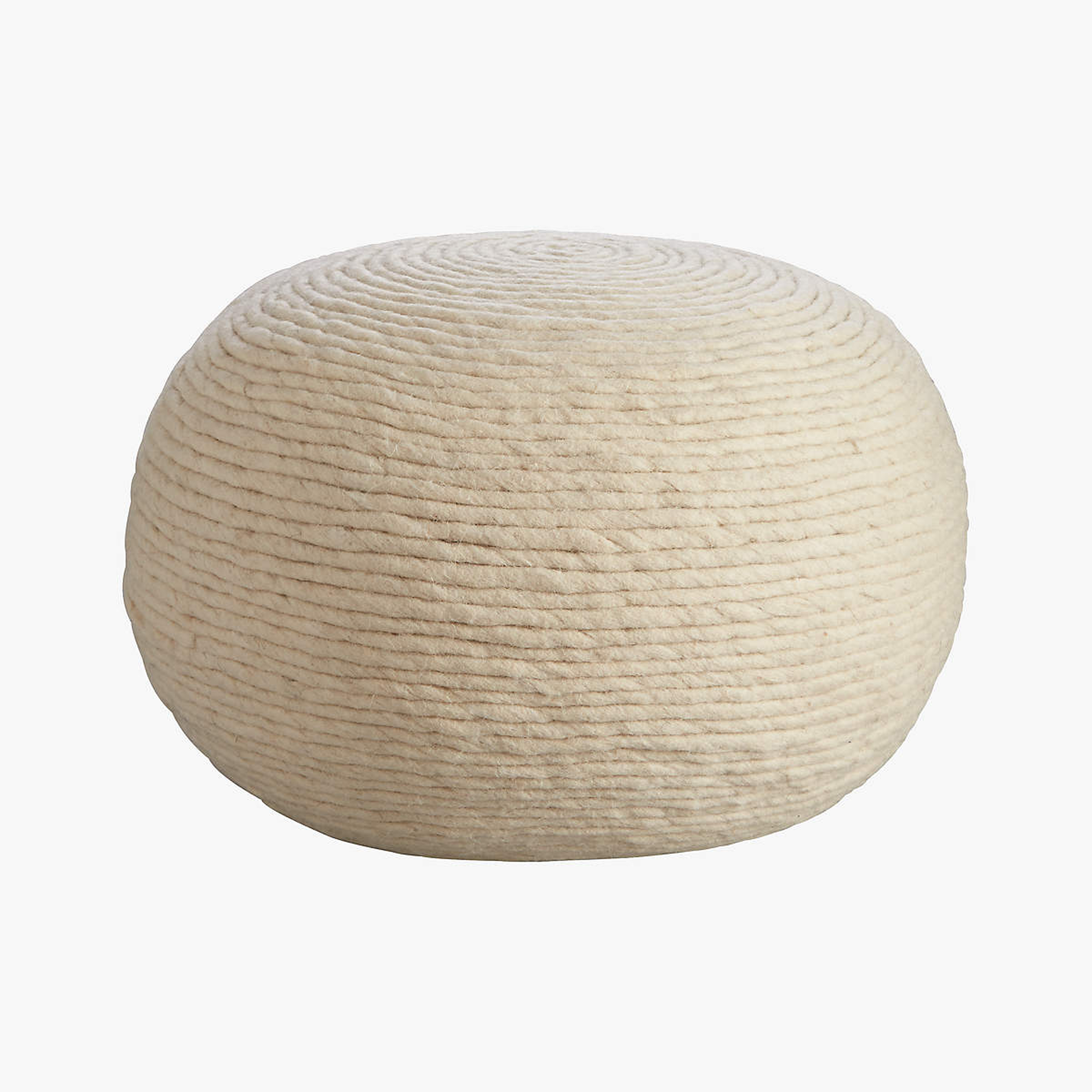 Wool Wrap Natural Pouf RESTOCK Mid September 2023 - CB2