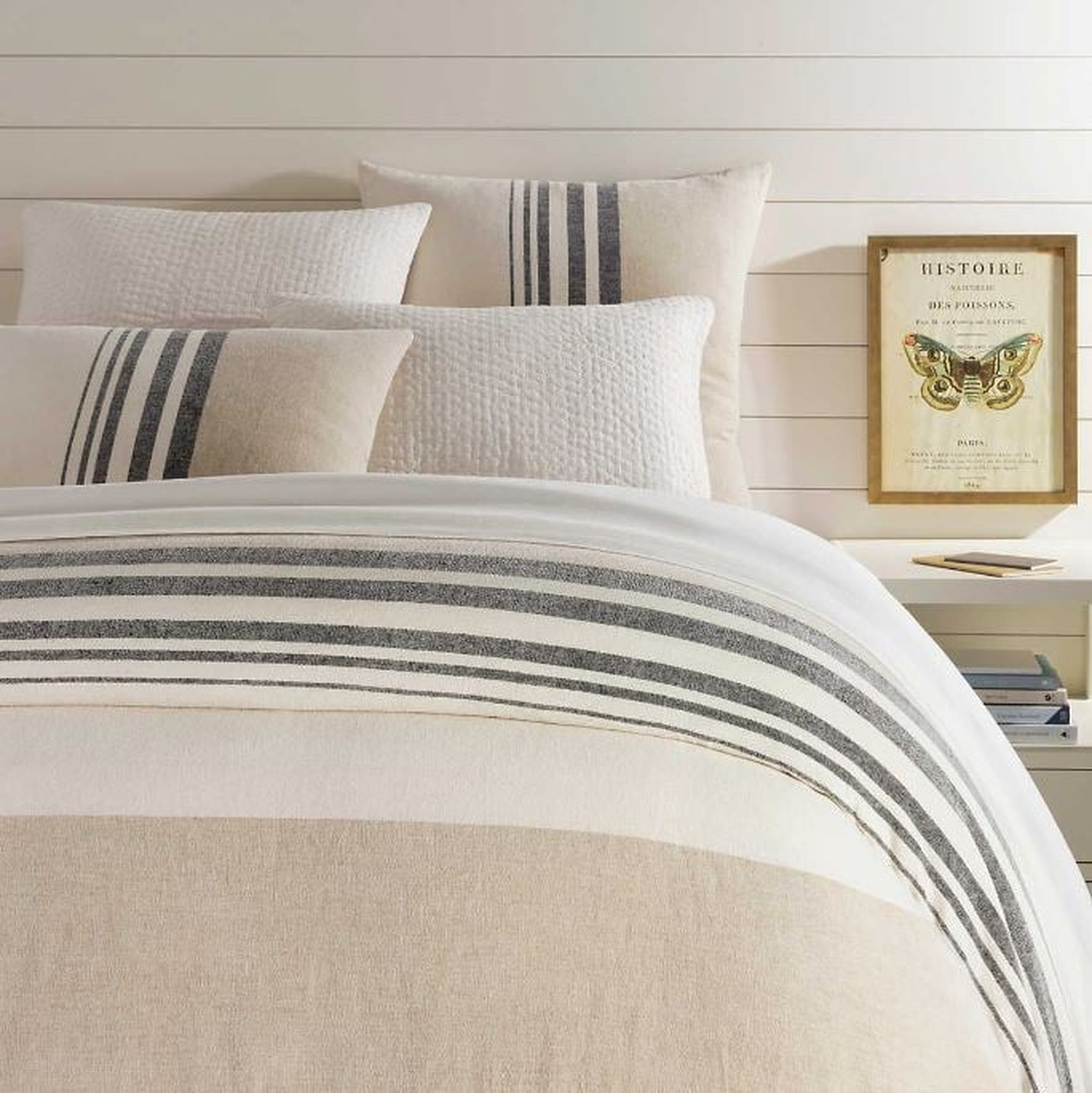 Linen Chenille Stripe Duvet Cover - Dash and Albert