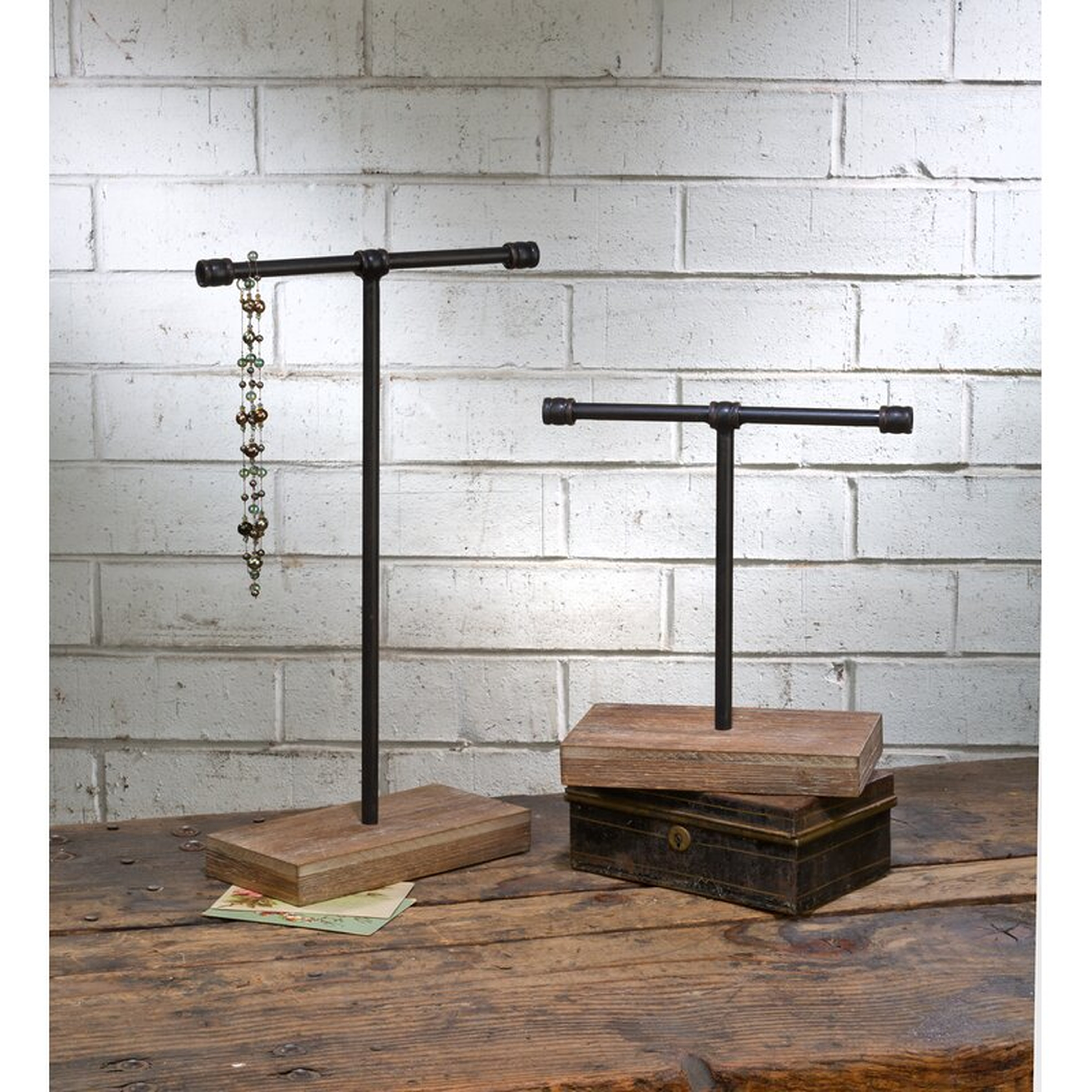 Large Industrial T-Bar Jewelry Stand - Wayfair