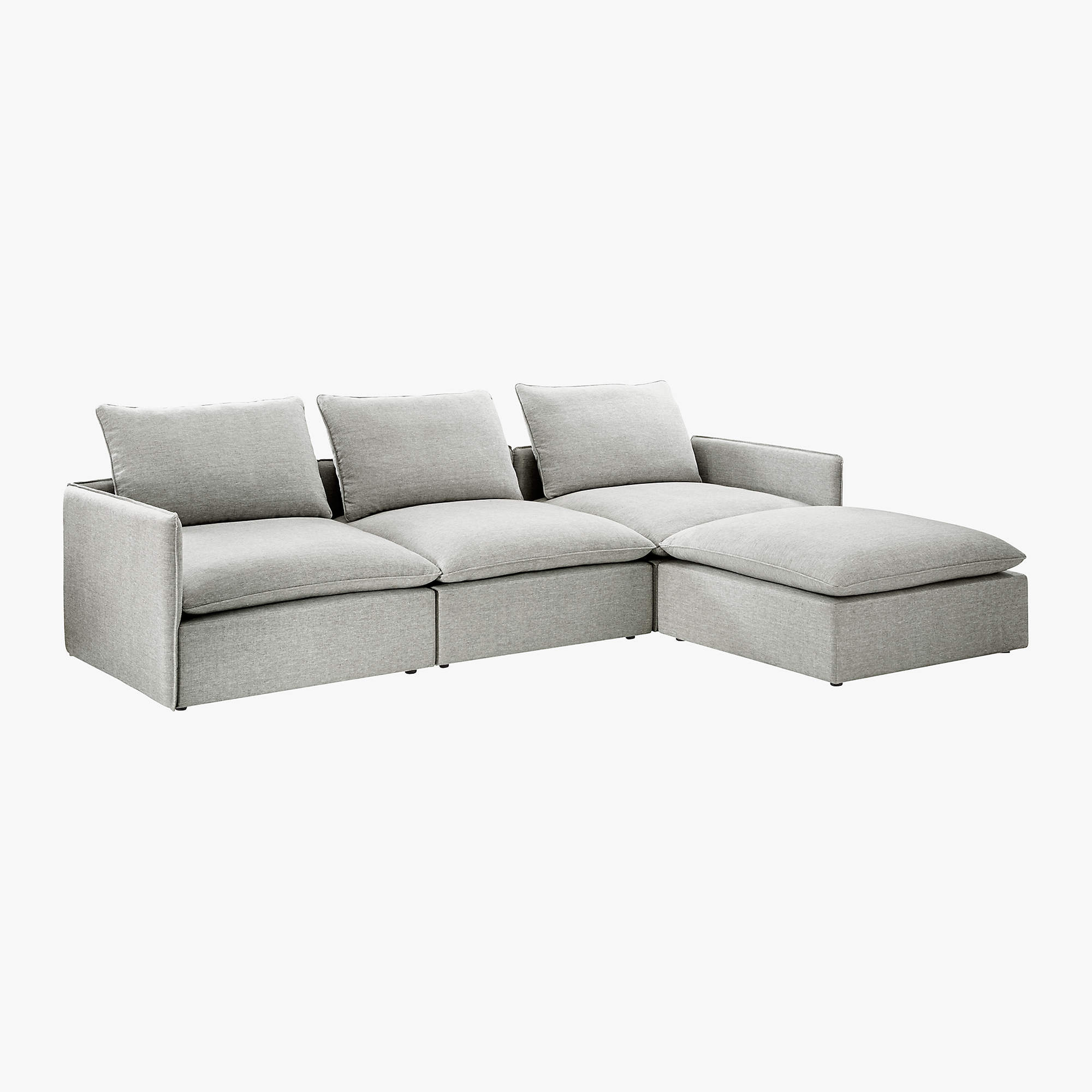 Lumin 4-Piece Sectional Sofa, Bloce Gray - CB2