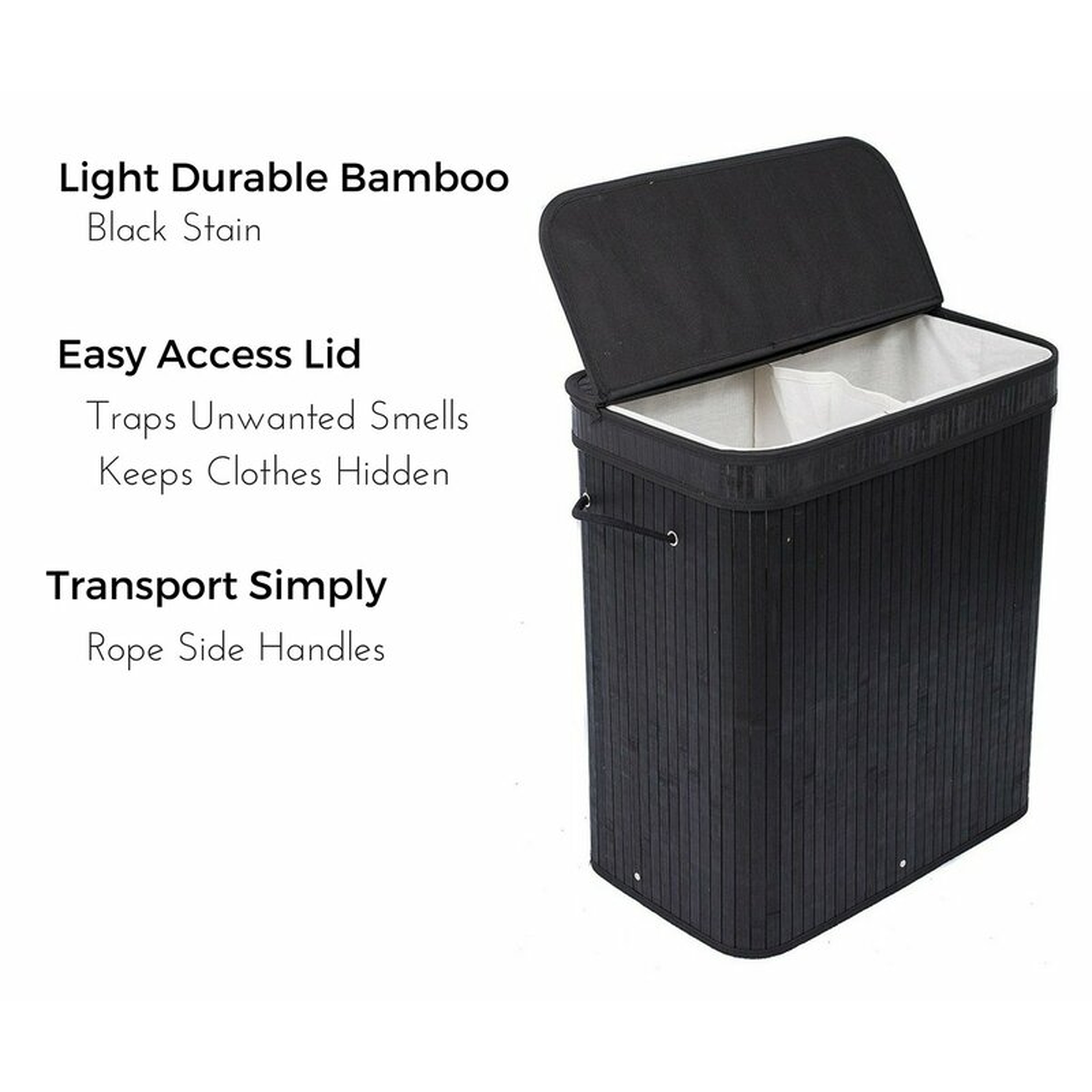 Bamboo Double Laundry Hamper - Wayfair