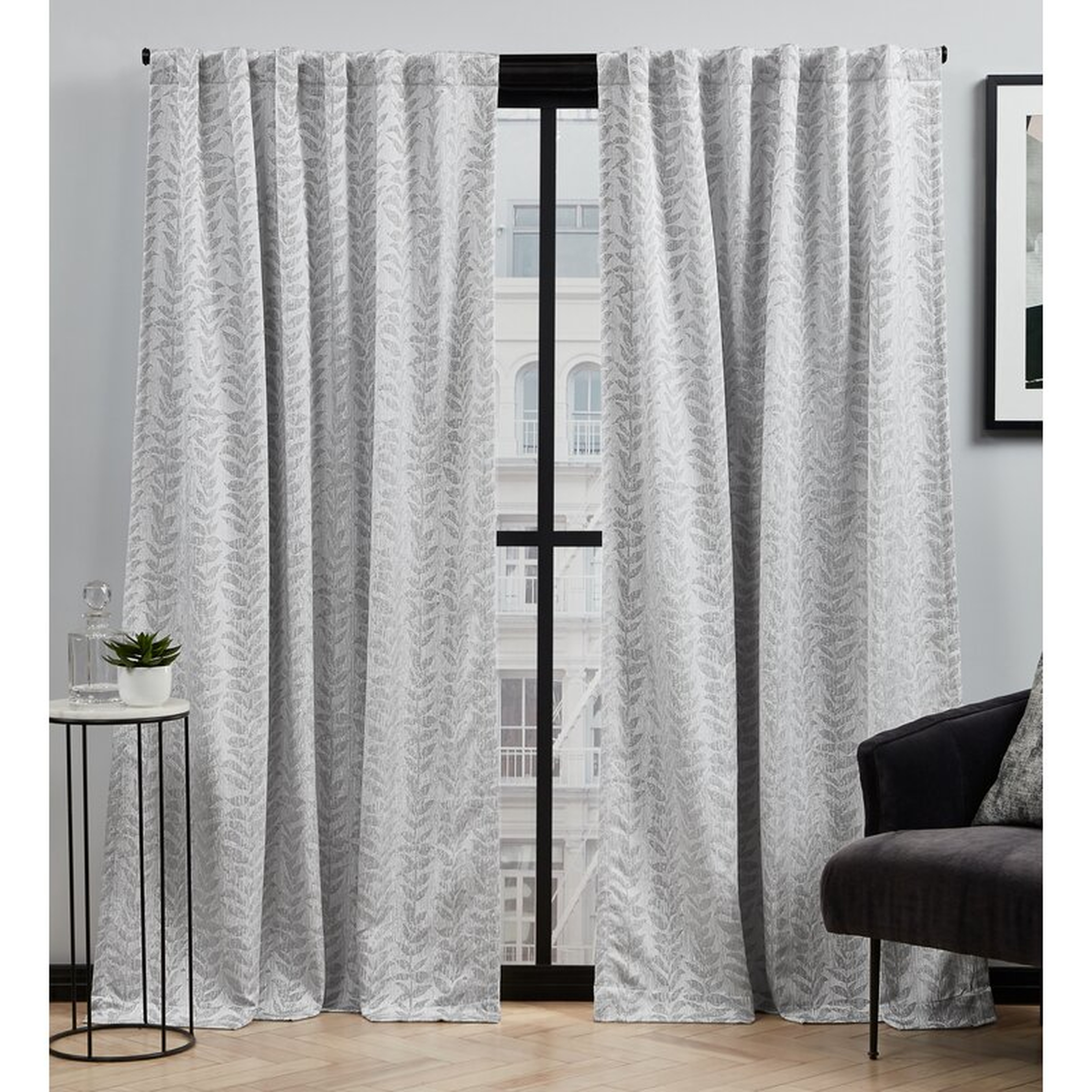 Toni Floral Semi-Sheer Rod Pocket Curtain Panels (Set of 2) - Wayfair