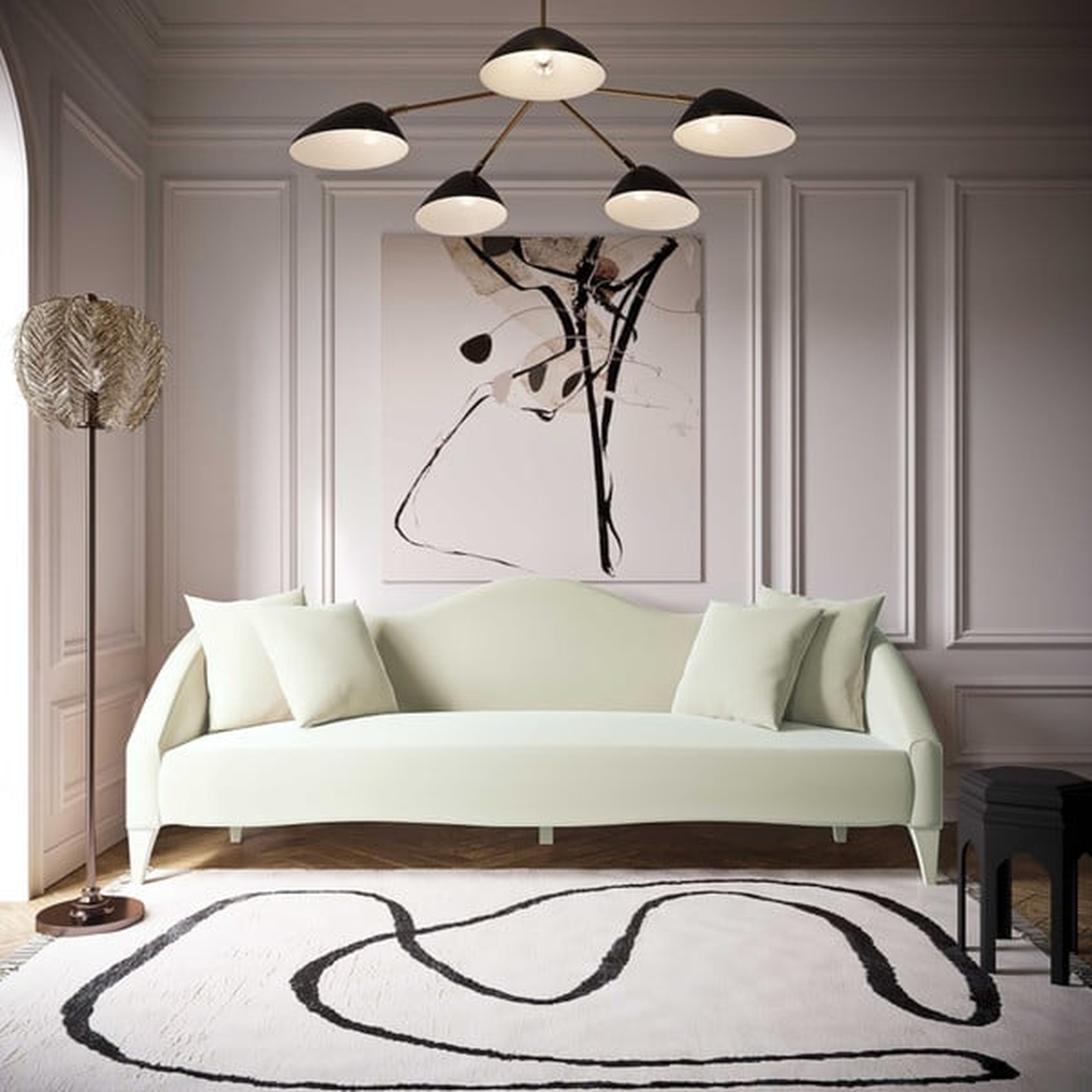 Naya Cream Velvet Sofa - TOV FURNITURE