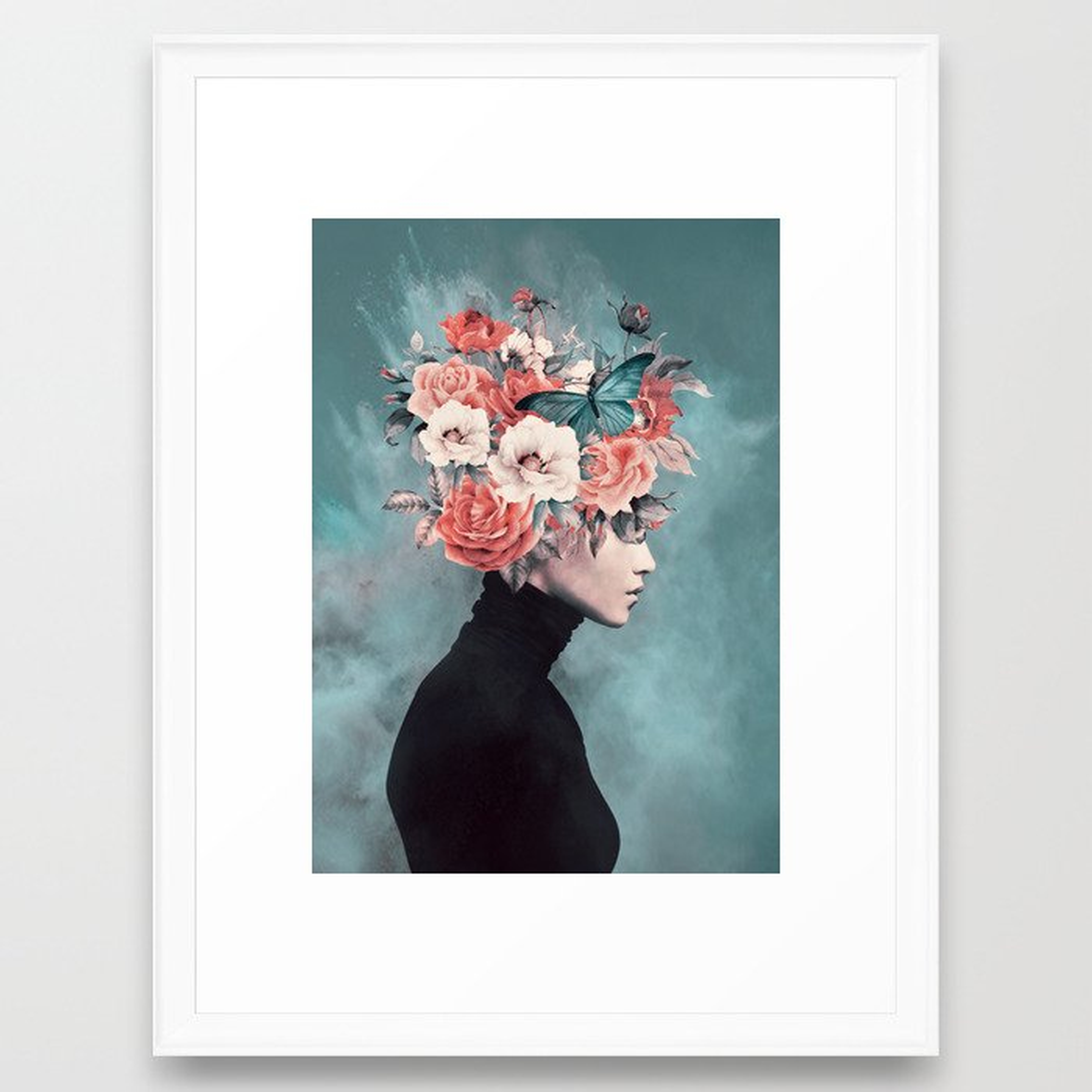 blooming 3 Framed Art Print, Scoop White, 20x26 - Society6