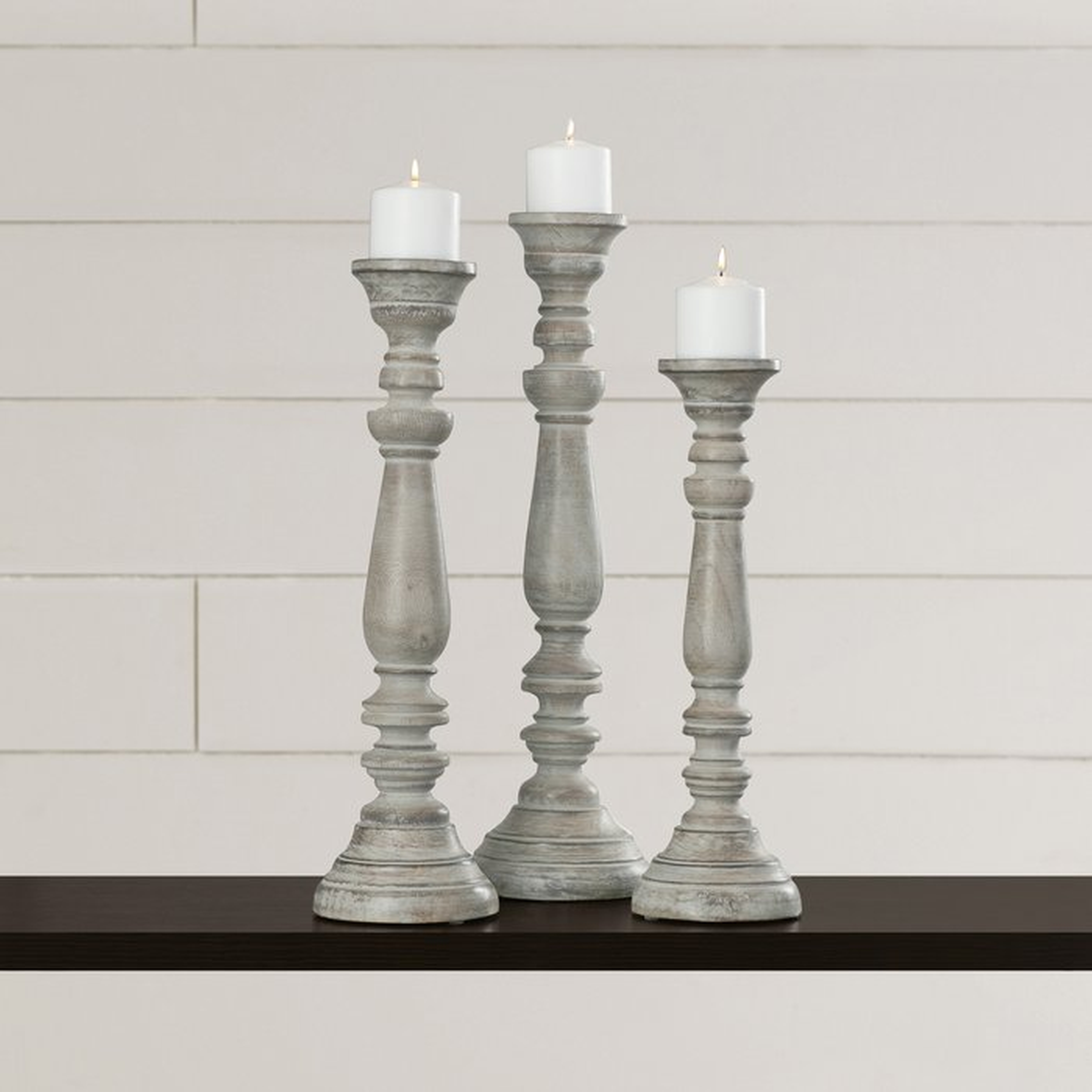La Sarre 3 Piece Wood Candlestick Set - Wayfair