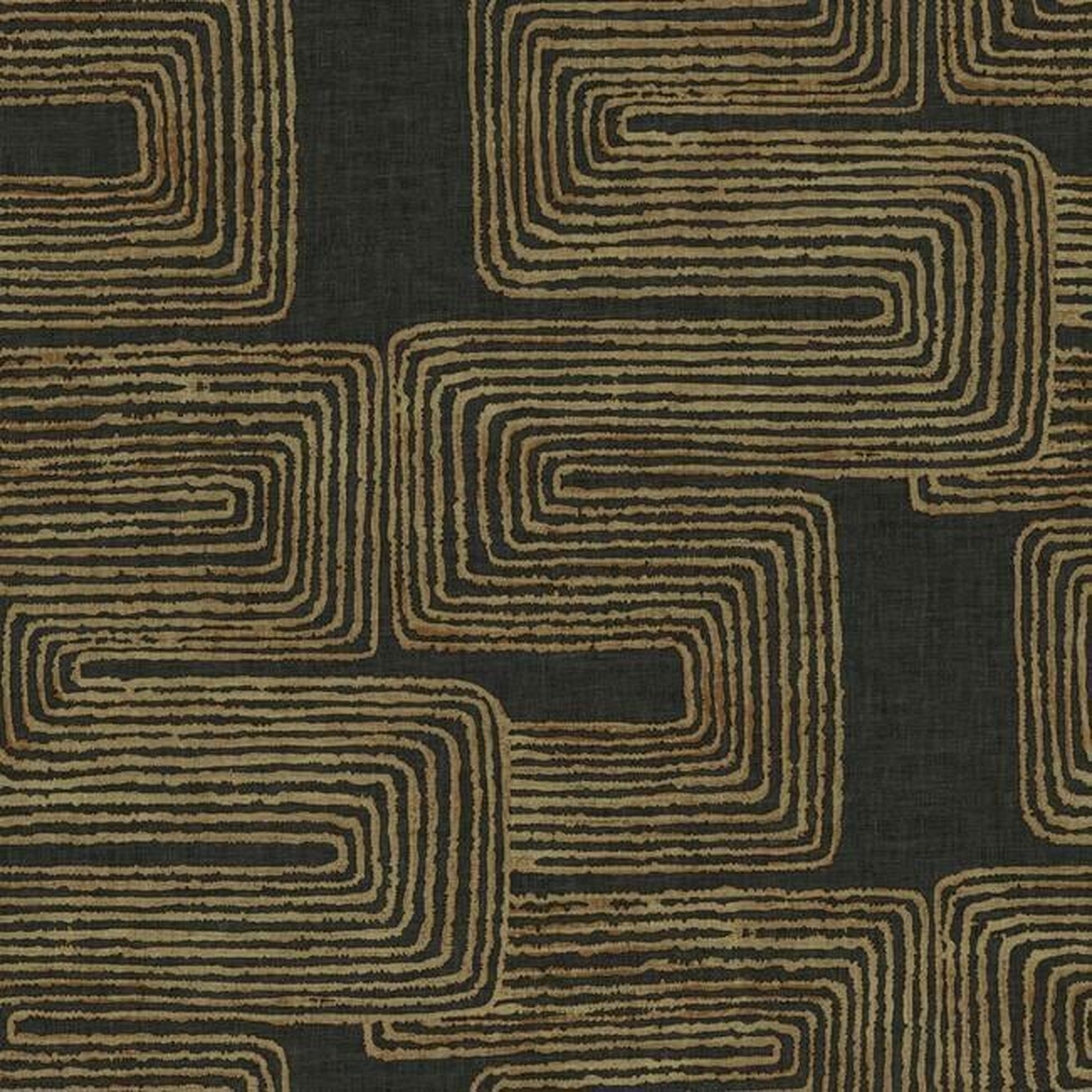Nikki Chu Zulu Signature Peel & Stick Wallpaper - Black/Gold - York Wallcoverings