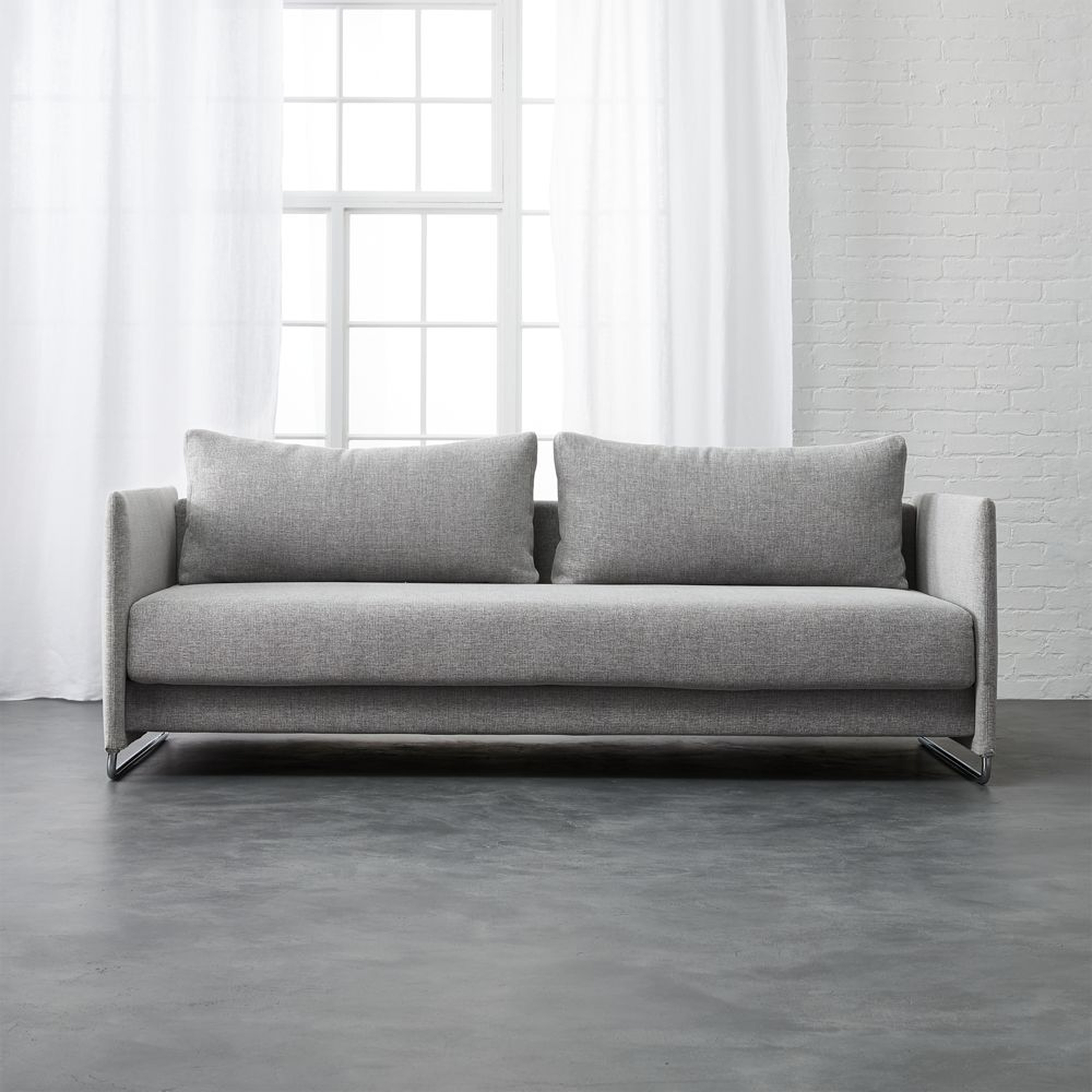 tandom microgrid grey sleeper sofa - CB2