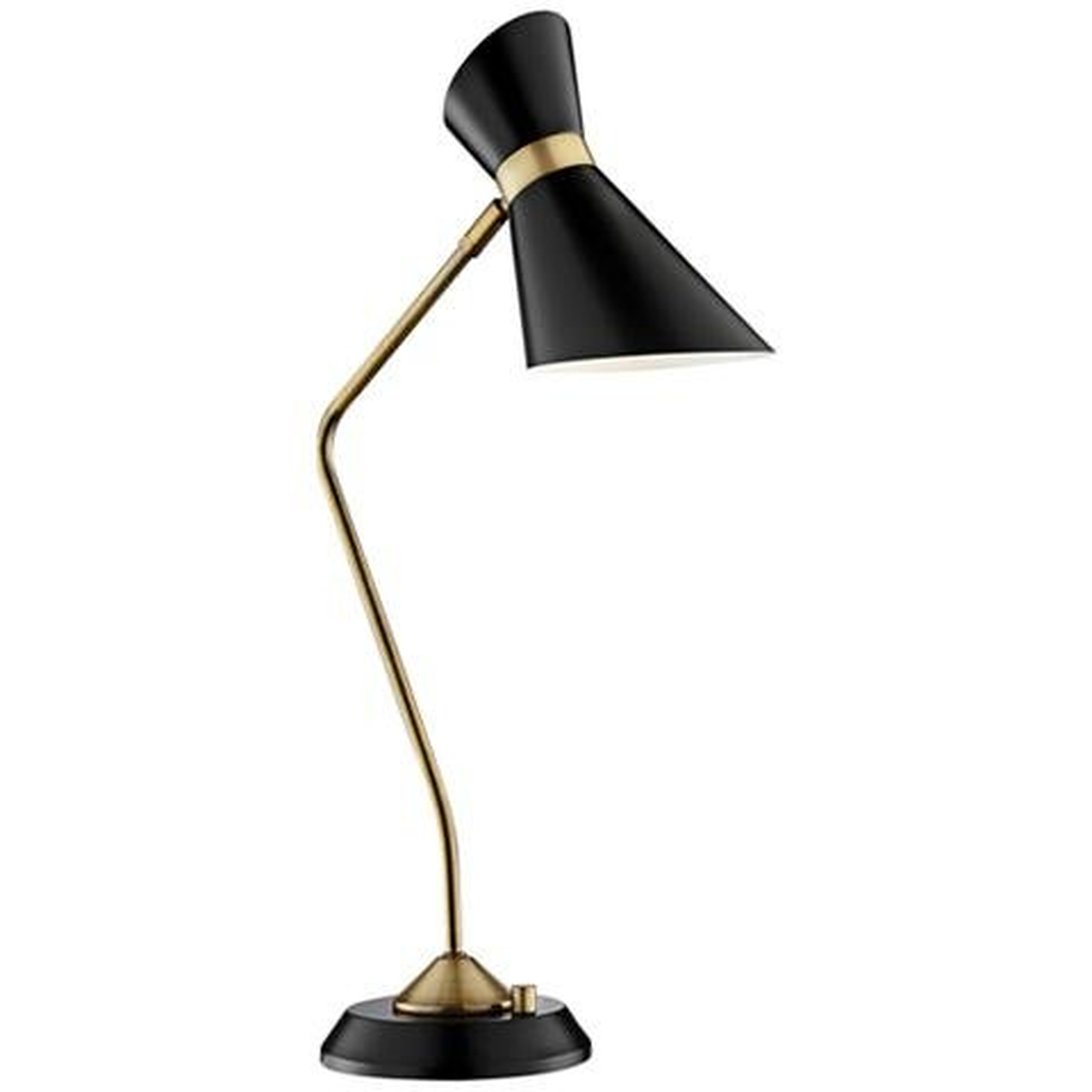 Lite Source Jared Black and Antique Brass Desk Lamp - Lamps Plus