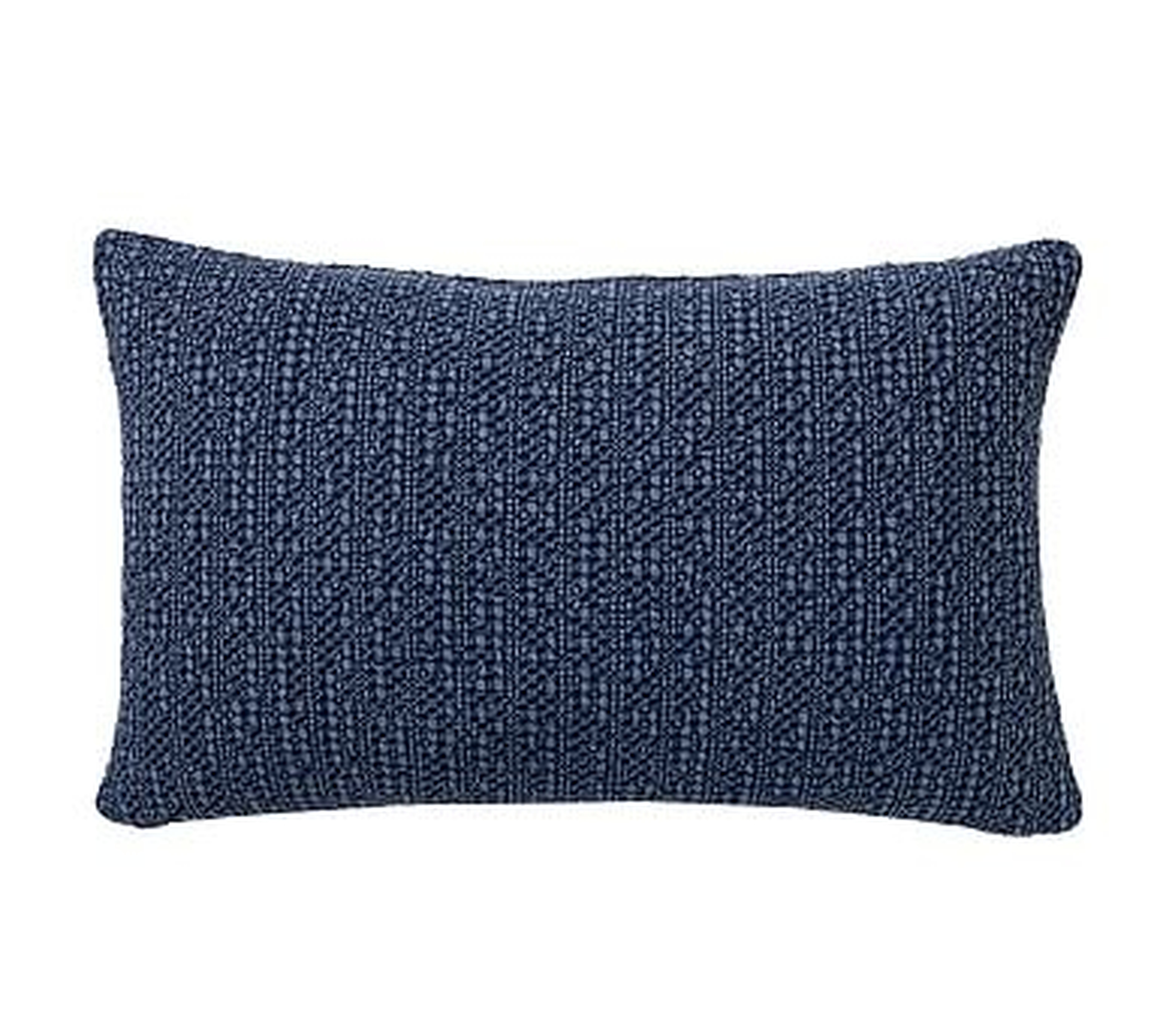 Honeycomb Lumbar Pillow Cover, 16 x 26", Sailor Blue - Pottery Barn