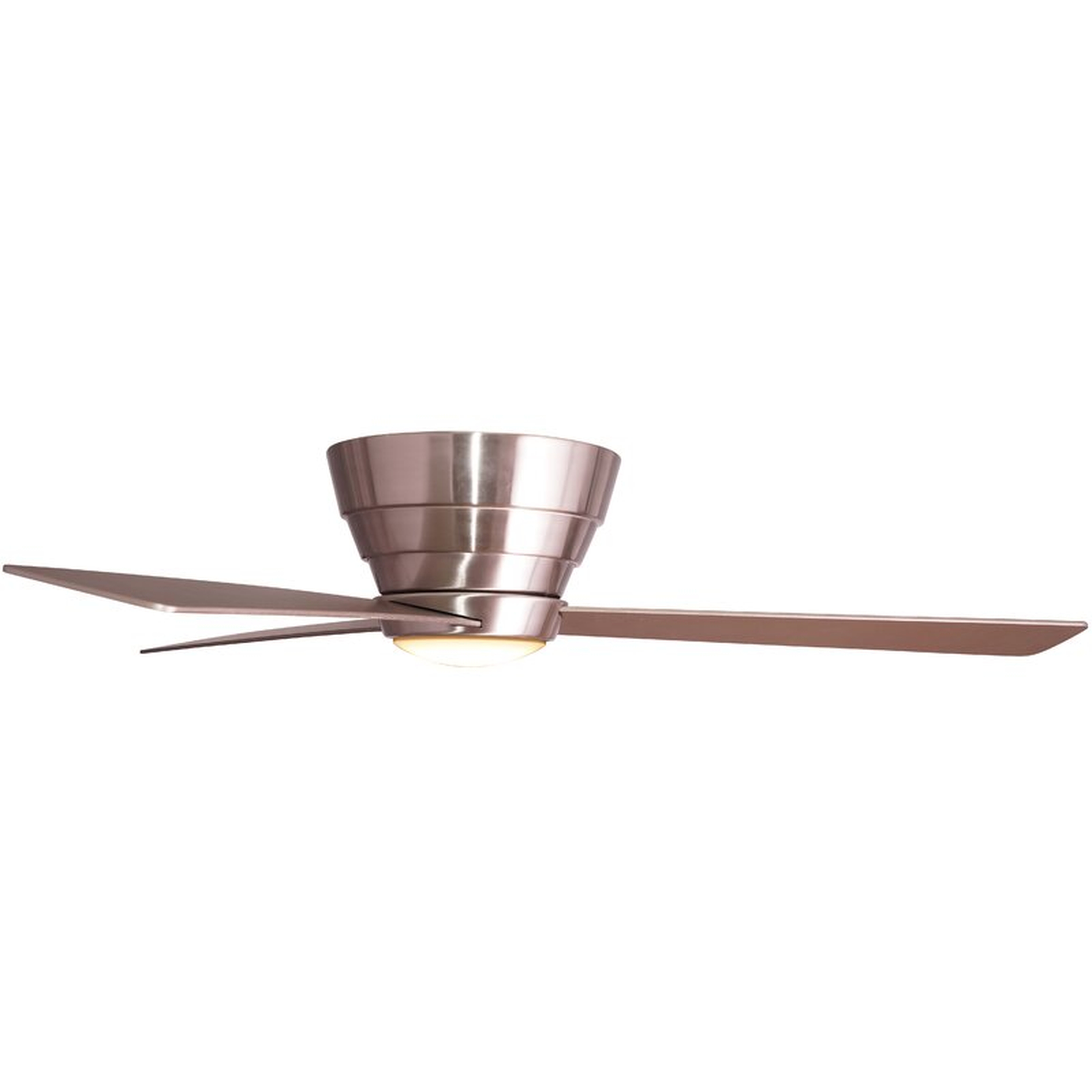 Stainless Steel with Silver Blades 54" Malik 3 Blade LED Ceiling Fan with Remote, Light Kit Included - Wayfair