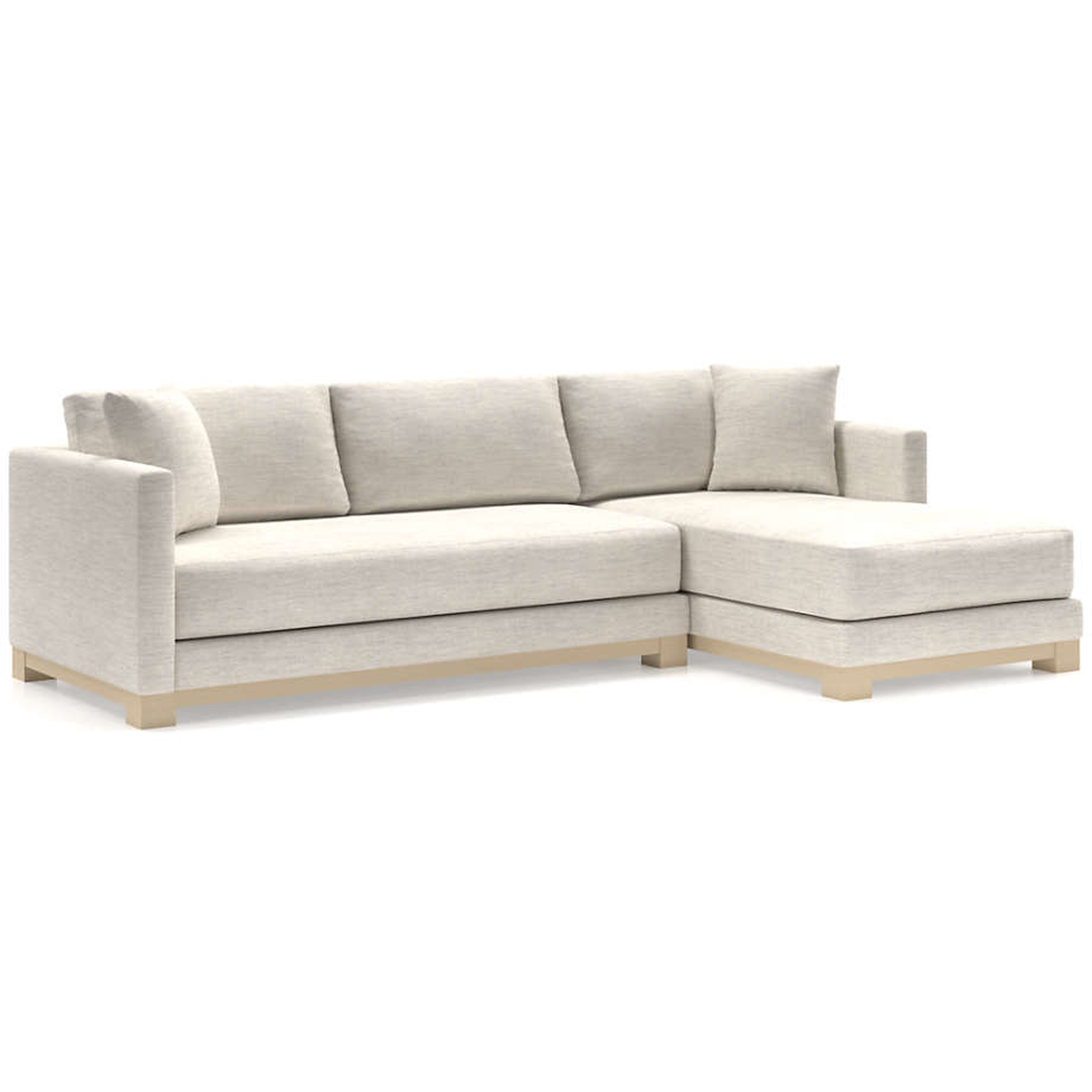Gather Petite Wood Base 2-Piece Sectional - Crate and Barrel