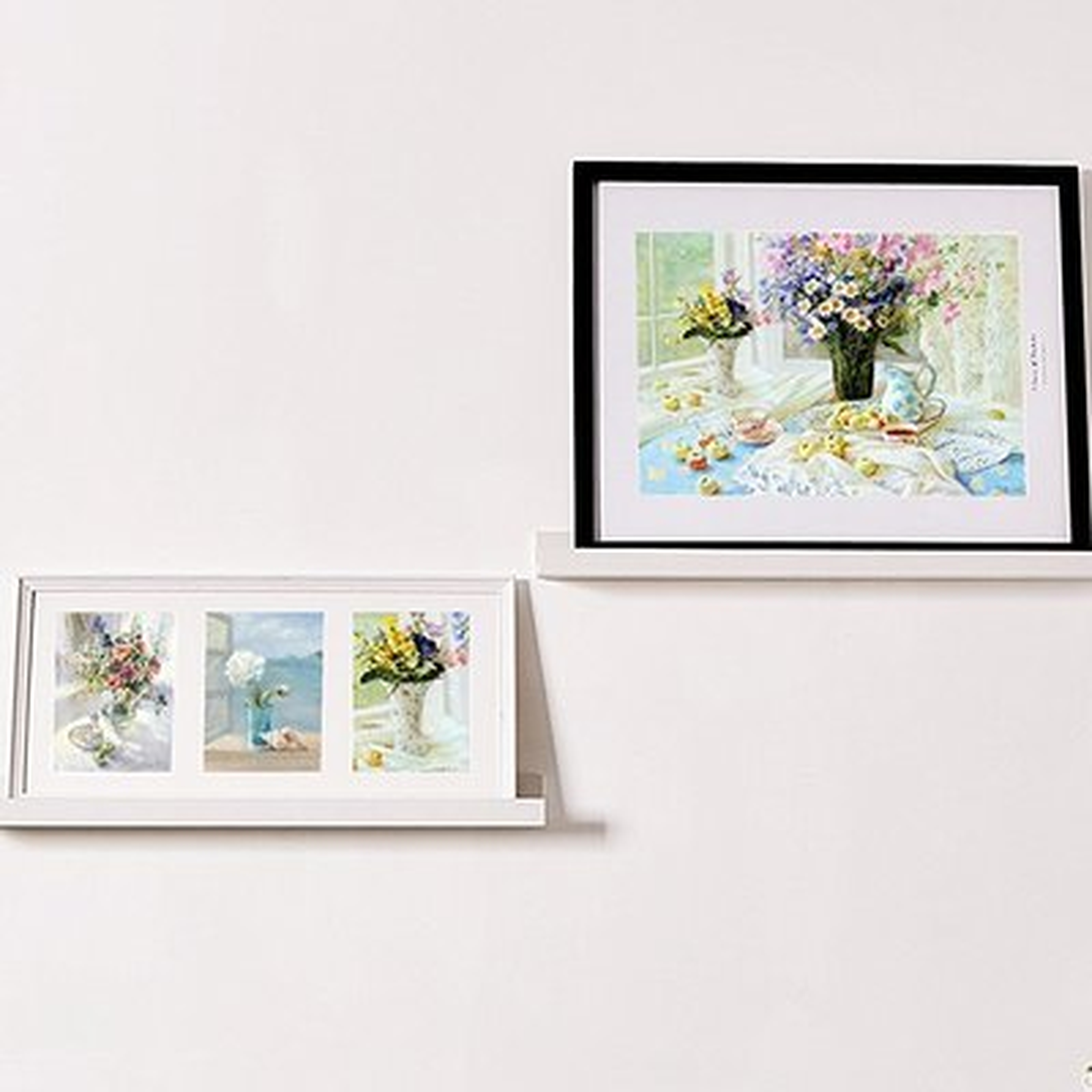 Andi Photo Ledge Picture Display Floating Shelf, White - Set of 2 - Wayfair