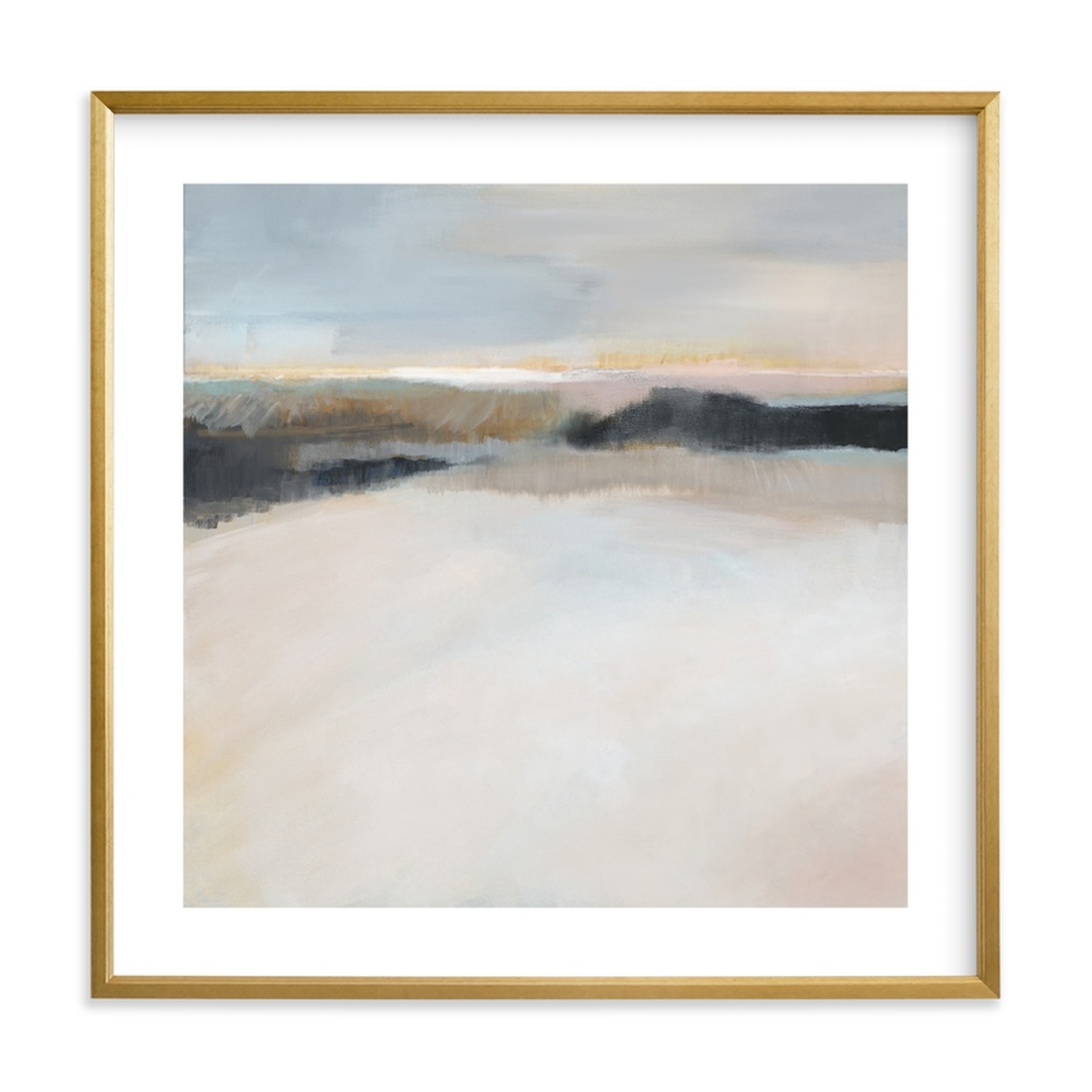 A Winter's Walk  - 24" x 24" - Gilded Wood Frame - White Border - Minted