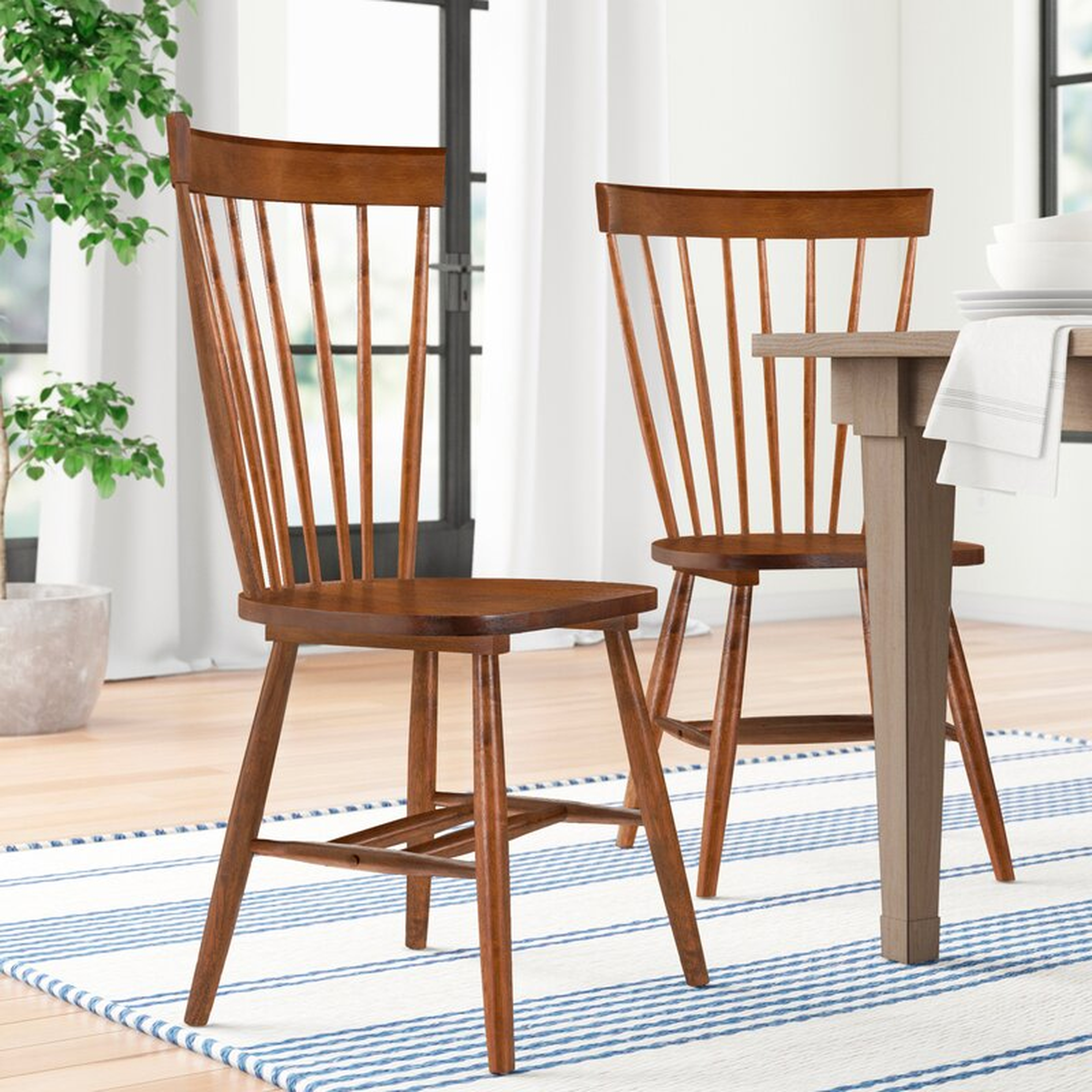 Spindle Solid Wood Windsor Back Side Chair (Set of 2) - Wayfair