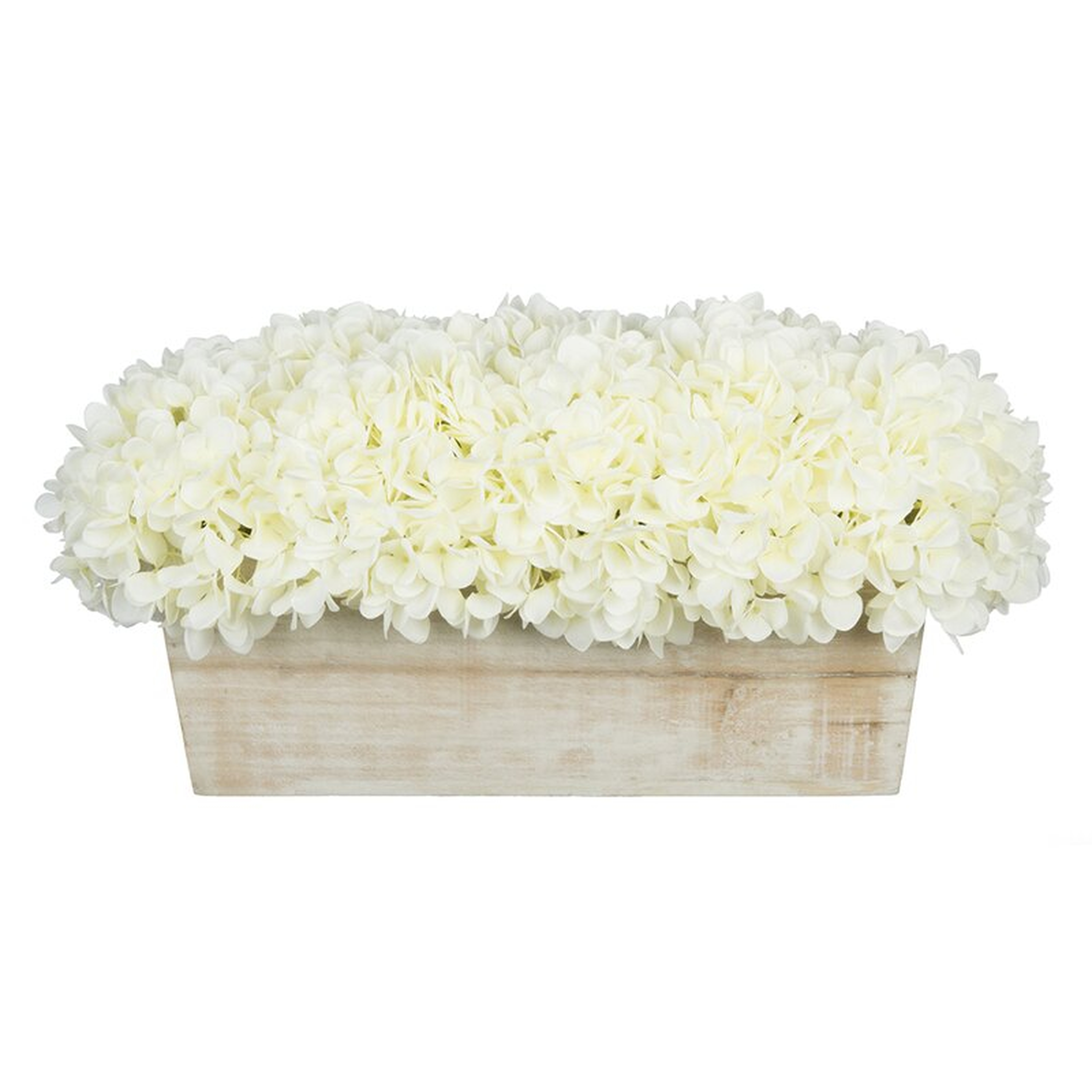 Hydrangeas Floral Arrangement in Planter - White - Wayfair