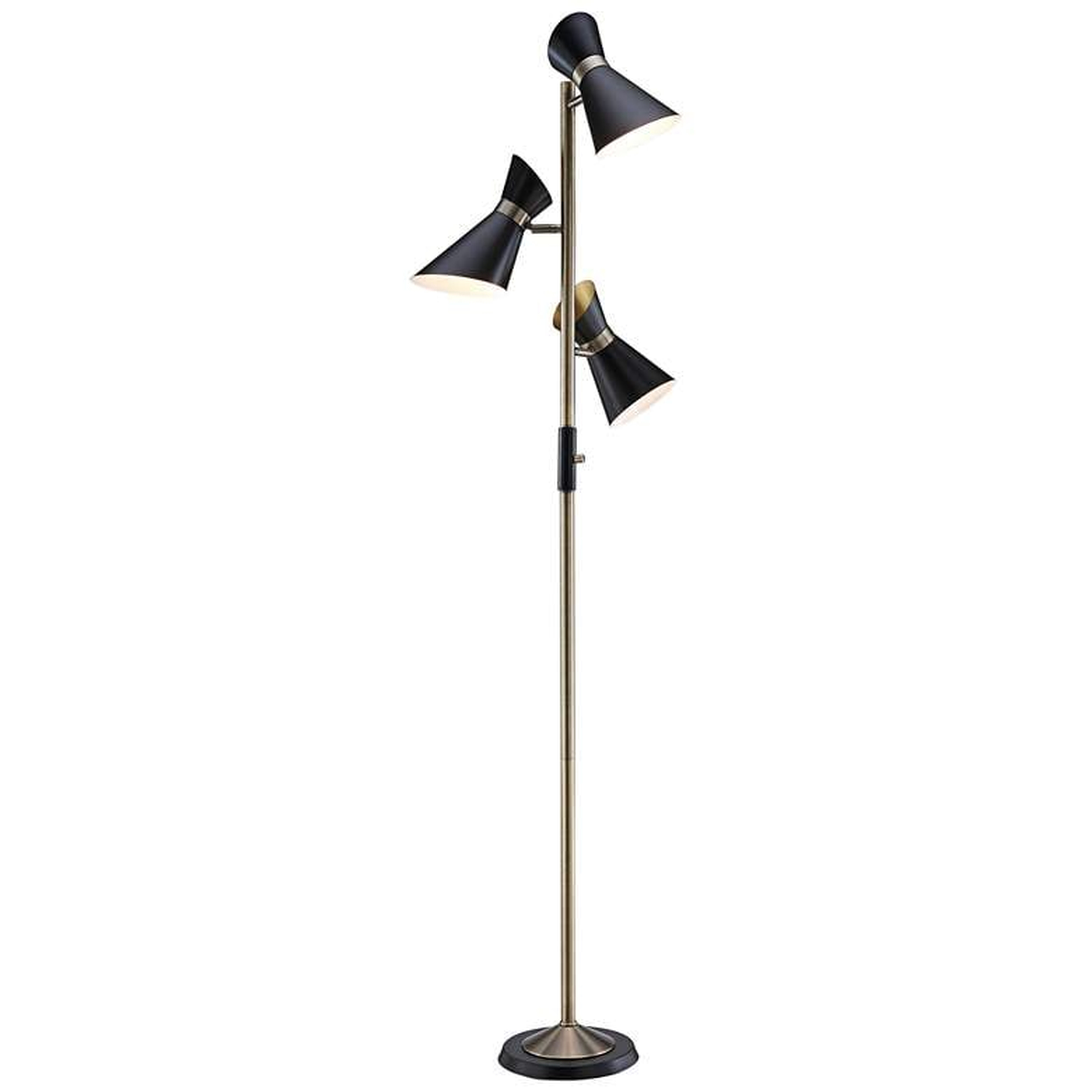 Jared Antique Brass and Black 3-Light Tree Floor Lamp - Lamps Plus