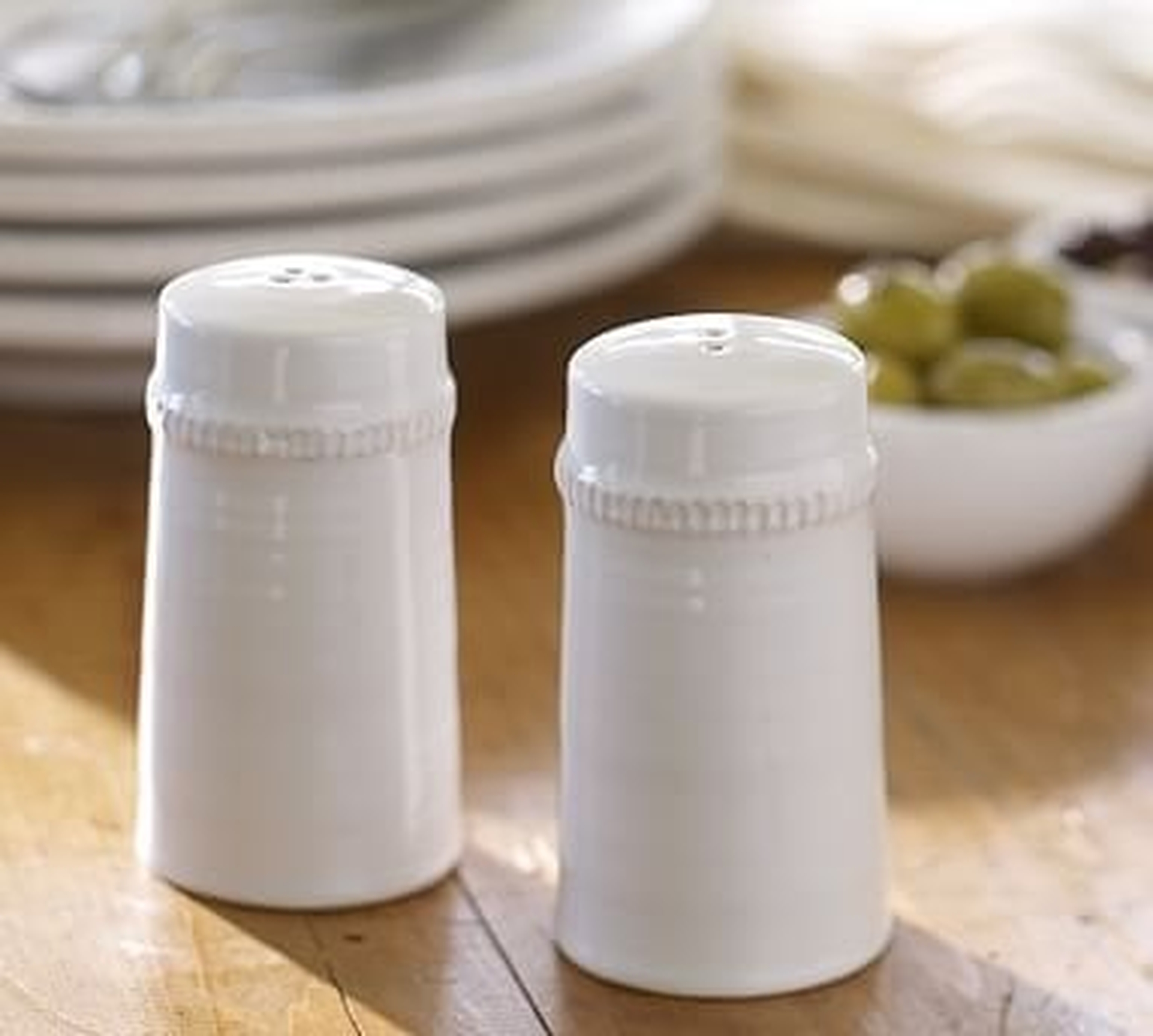 Gabriella Salt & Pepper Shakers, White - Pottery Barn