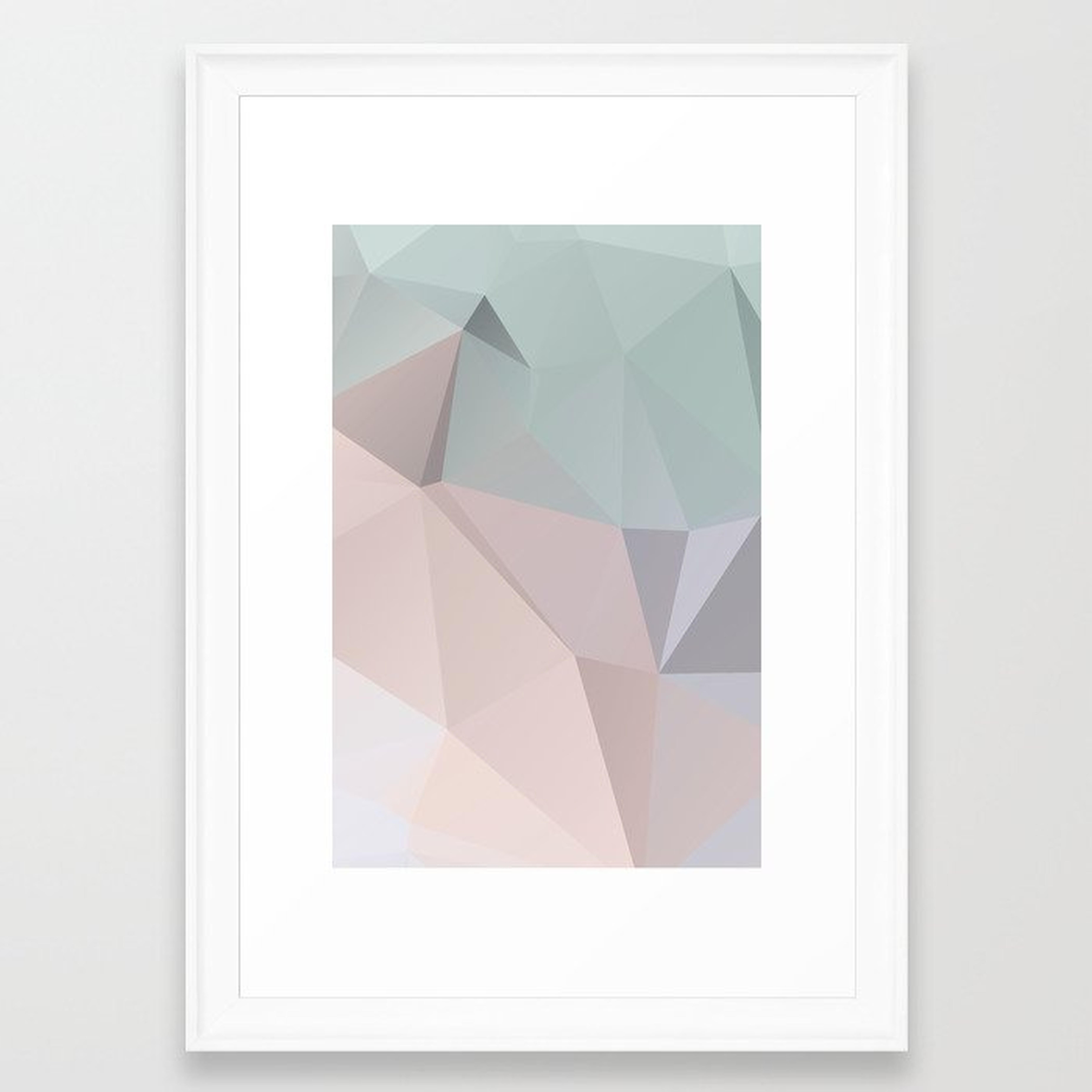 Pastell 2 – modern polygram illustration, wall art print Framed Art Print - Society6