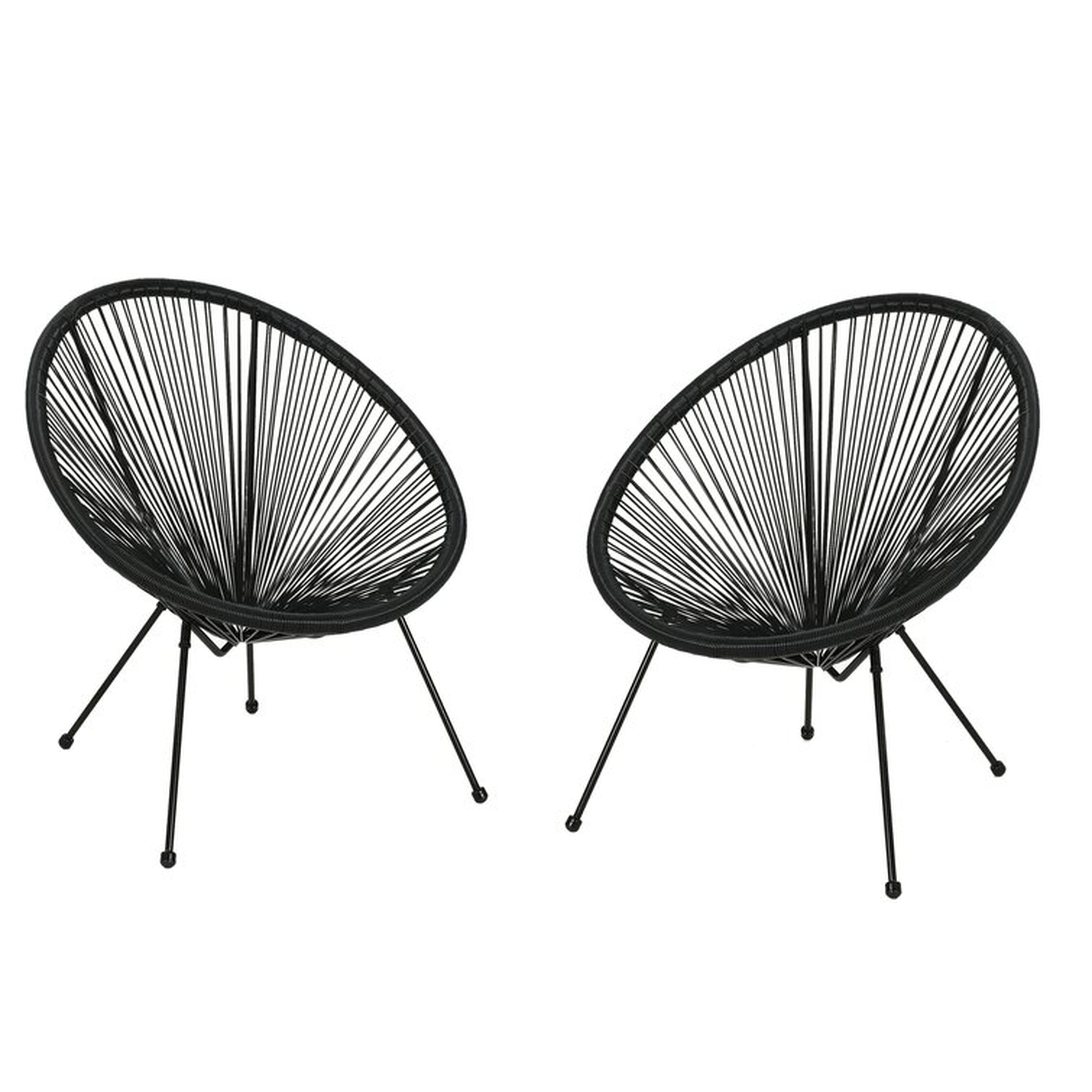 Englewood Outdoor Hammock Weave Patio Chair (Set of 2) - Wayfair