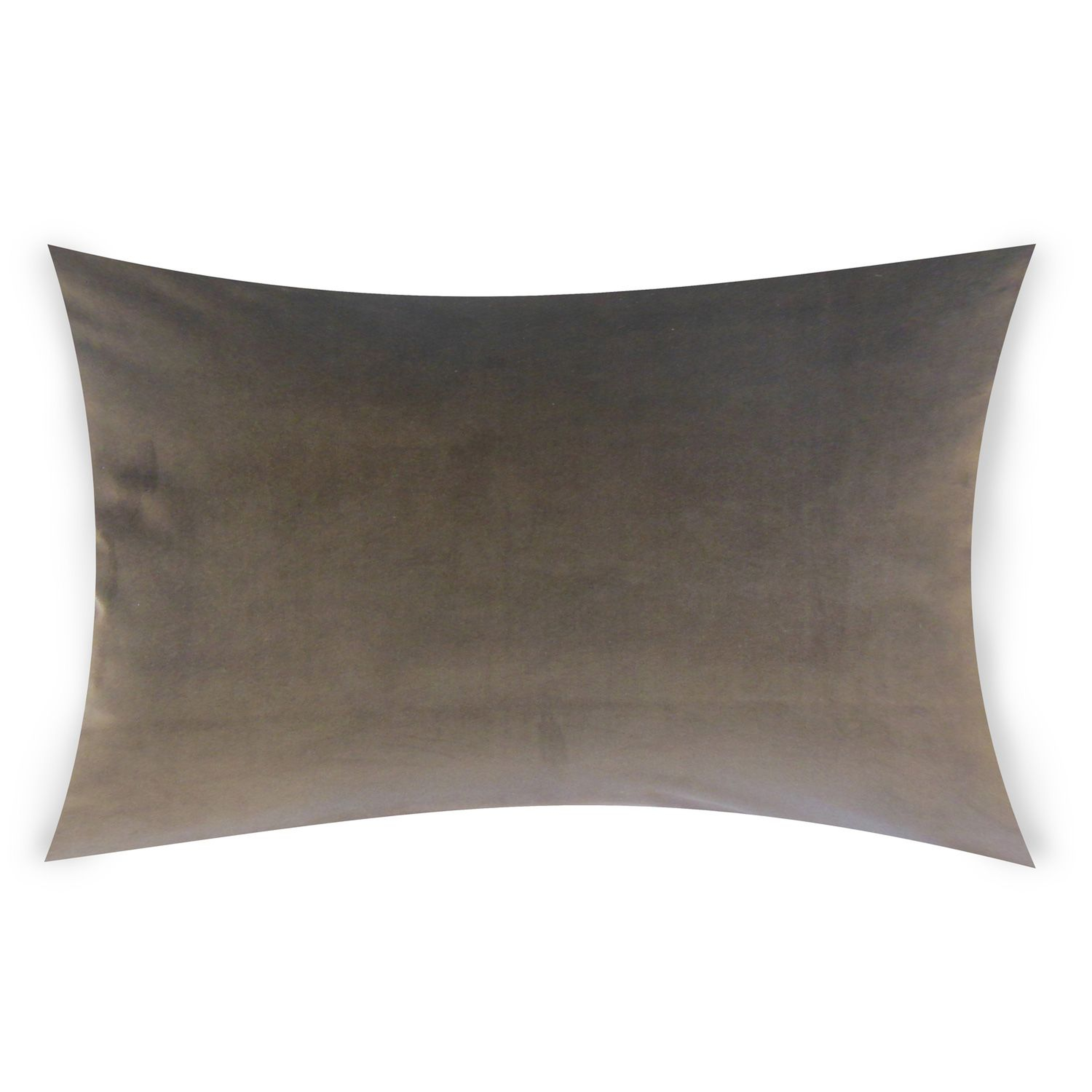 Classic Velvet Lumbar Pillow, Coal, 18" x 12" - Havenly Essentials