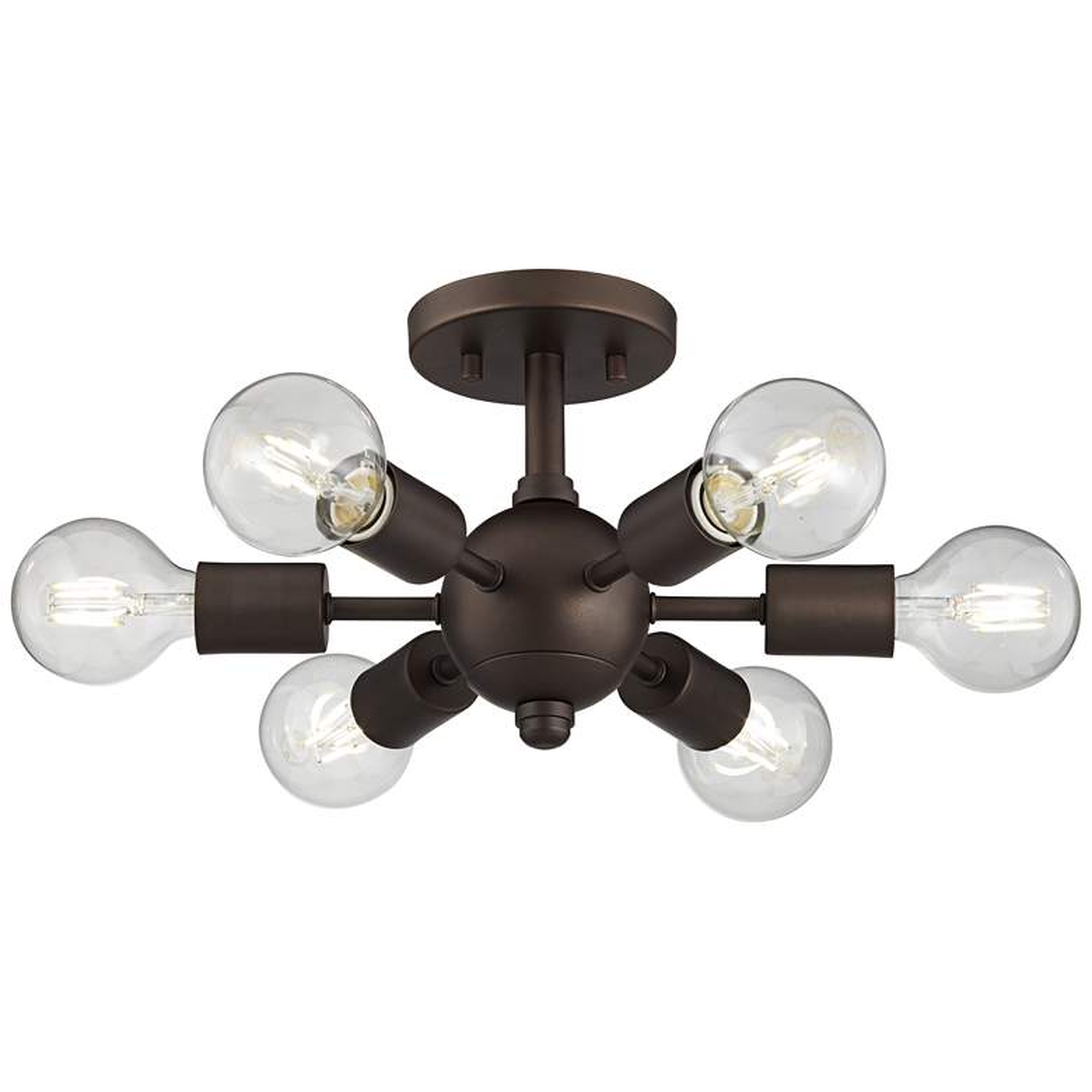Bestla Bronze 6-Light Ceiling Light with 4W Globe LED Bulbs - Style # 57W21 - Lamps Plus