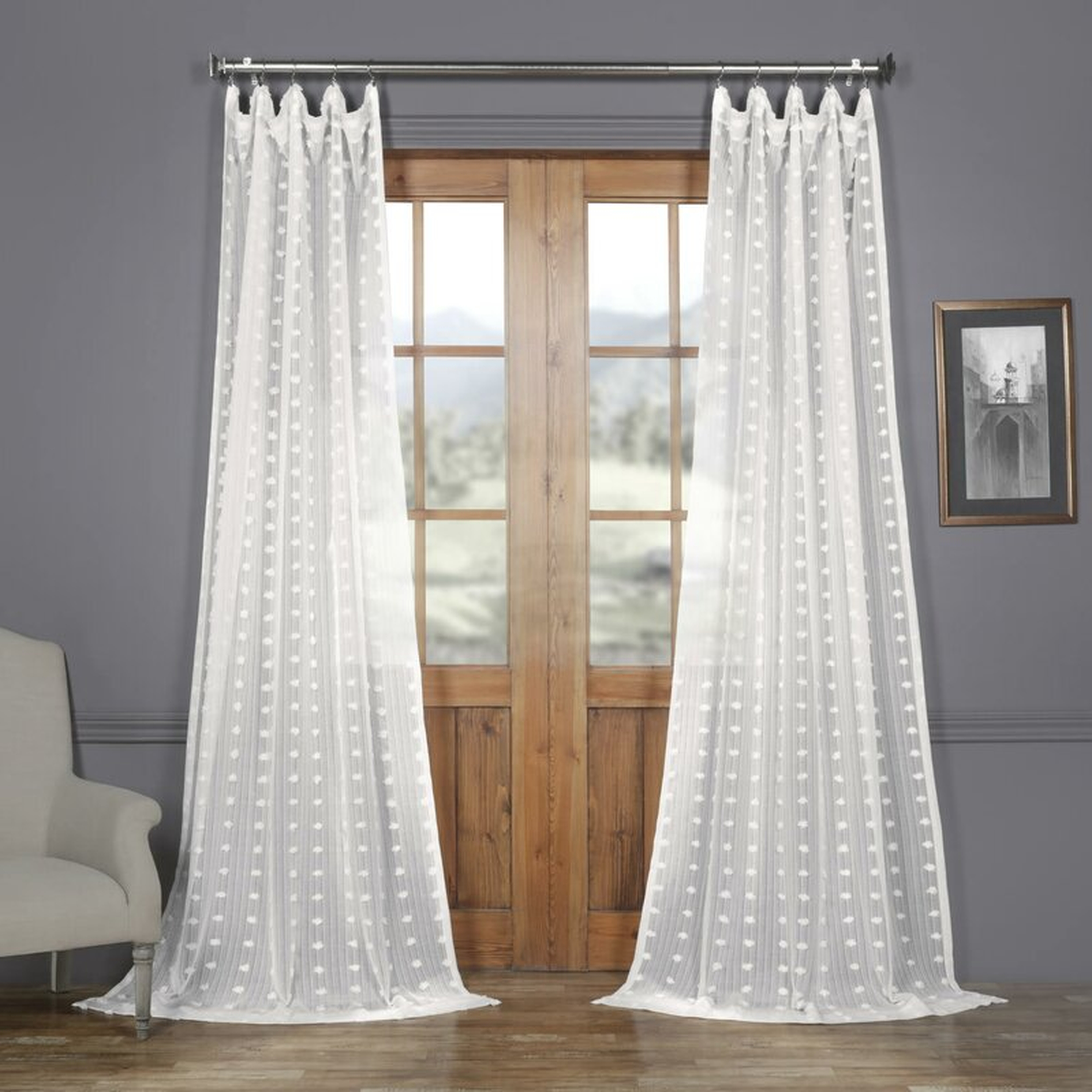 Levesque Polka Dots Sheer Rod Pocket Single Curtain Panel - Wayfair