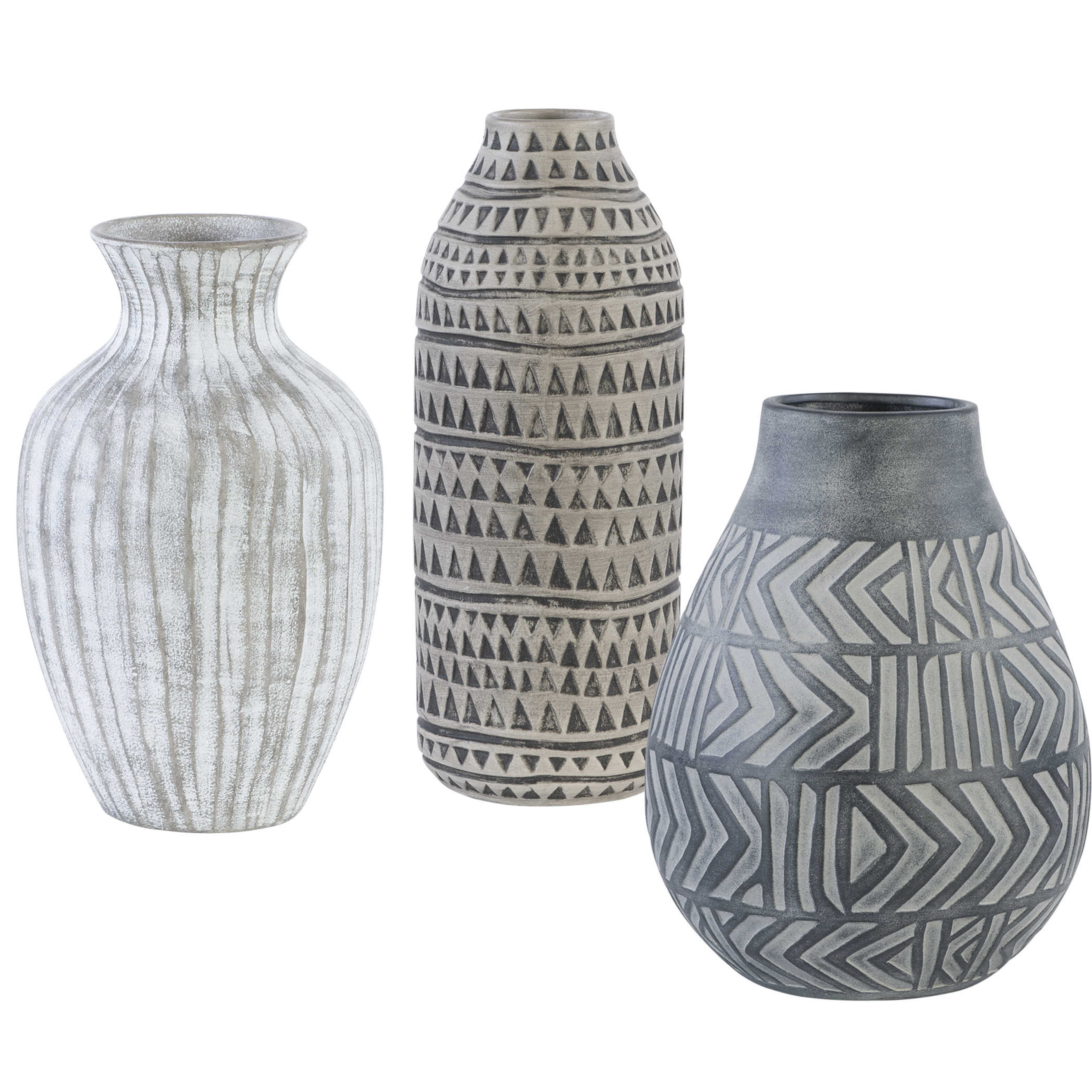 Natchez Geometric Vases, S/3 - Uttermost