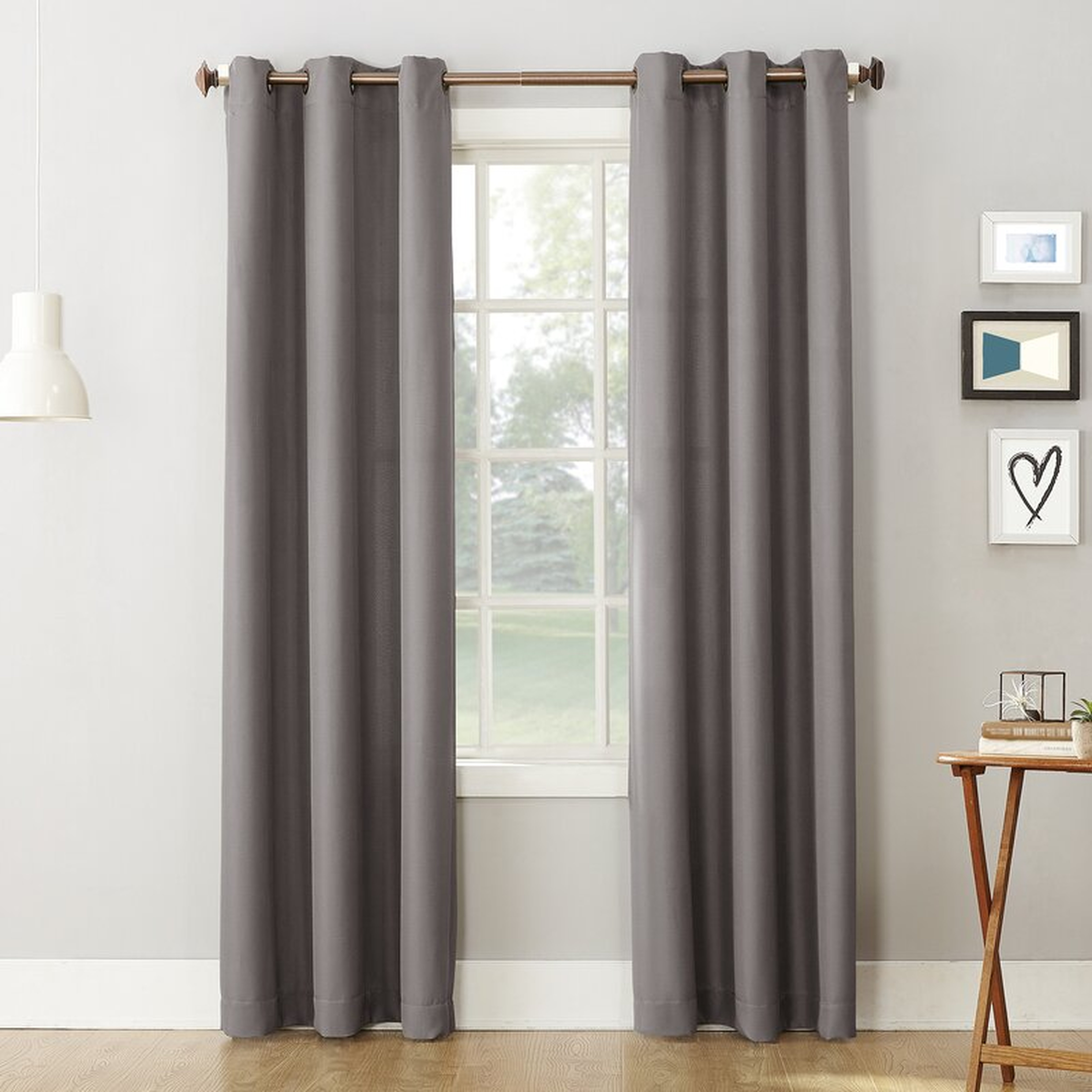 Matson Solid Semi-Sheer Grommet Single Curtain Panel - Wayfair