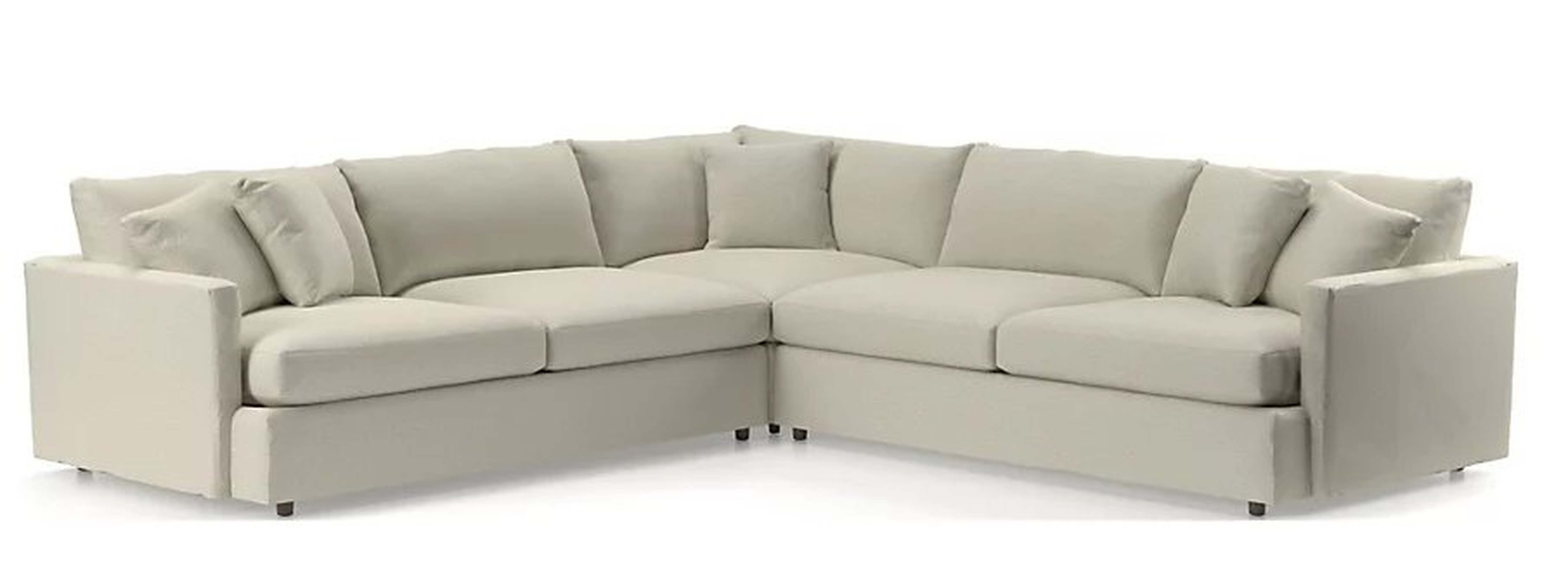 Lounge II 3-Piece Sectional Sofa - Nordic/Latte - Crate and Barrel