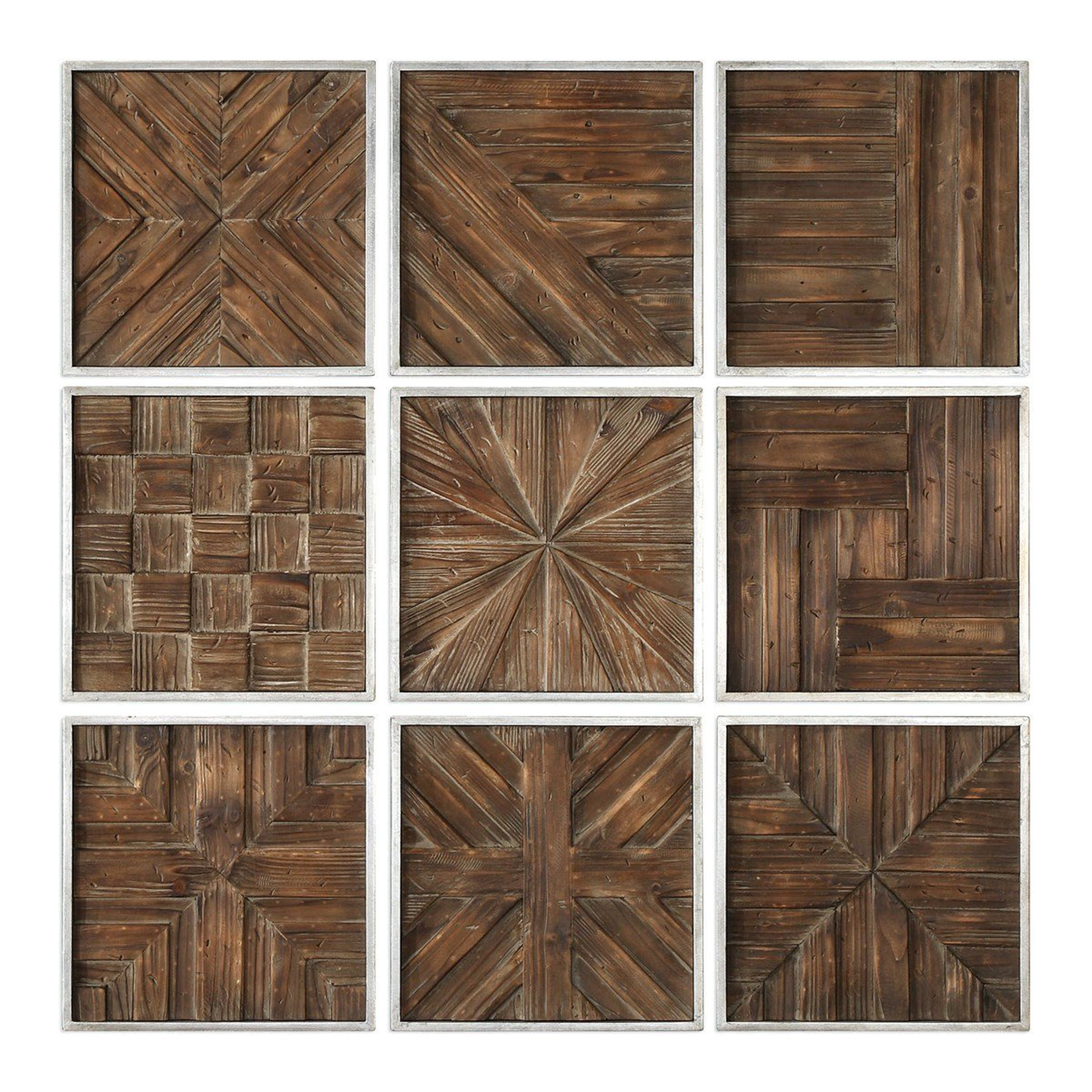 BRYNDLE SQUARES WOOD WALL DECOR, S/9 - Uttermost