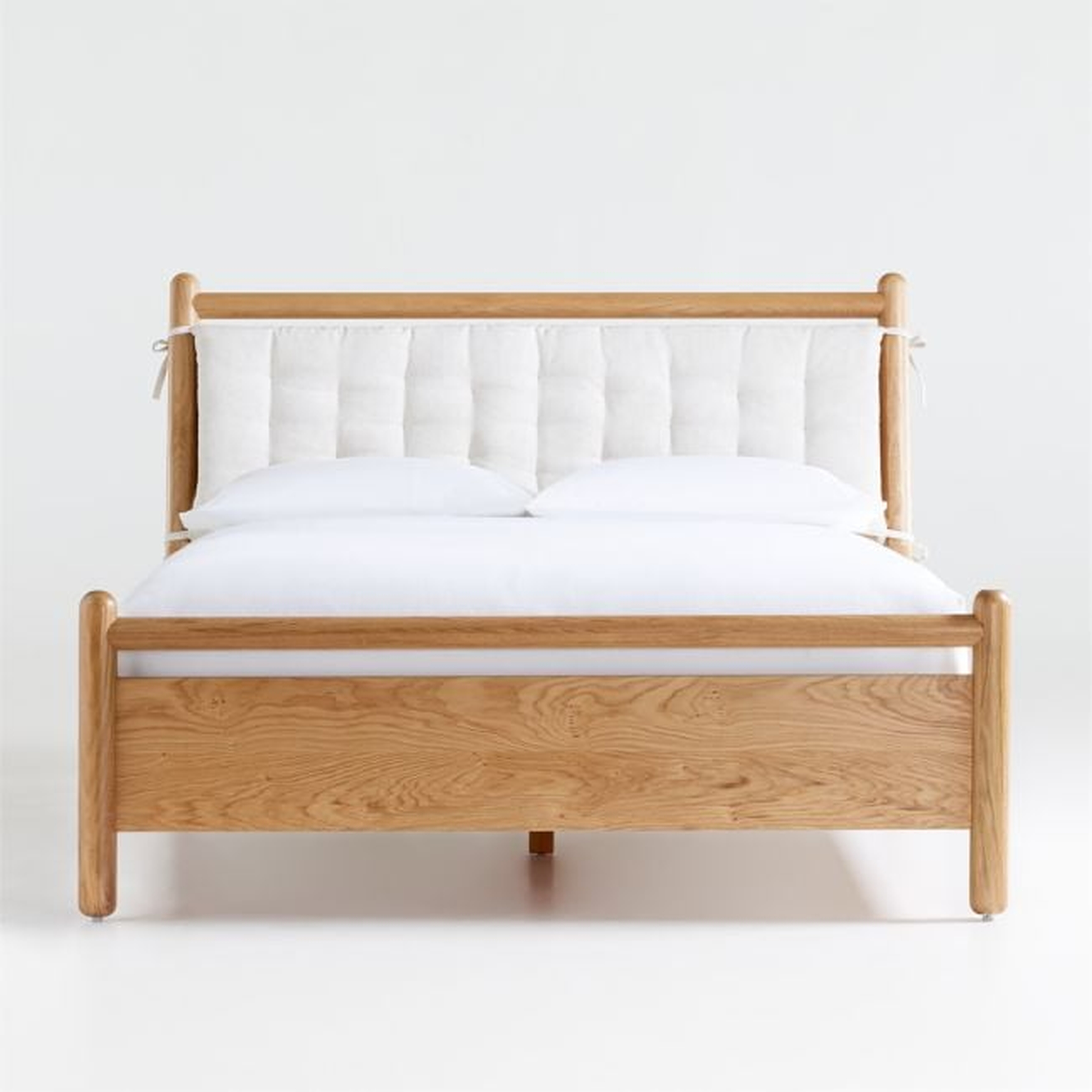 Solano Queen Wood Bed with Headboard Cushion - Crate and Barrel