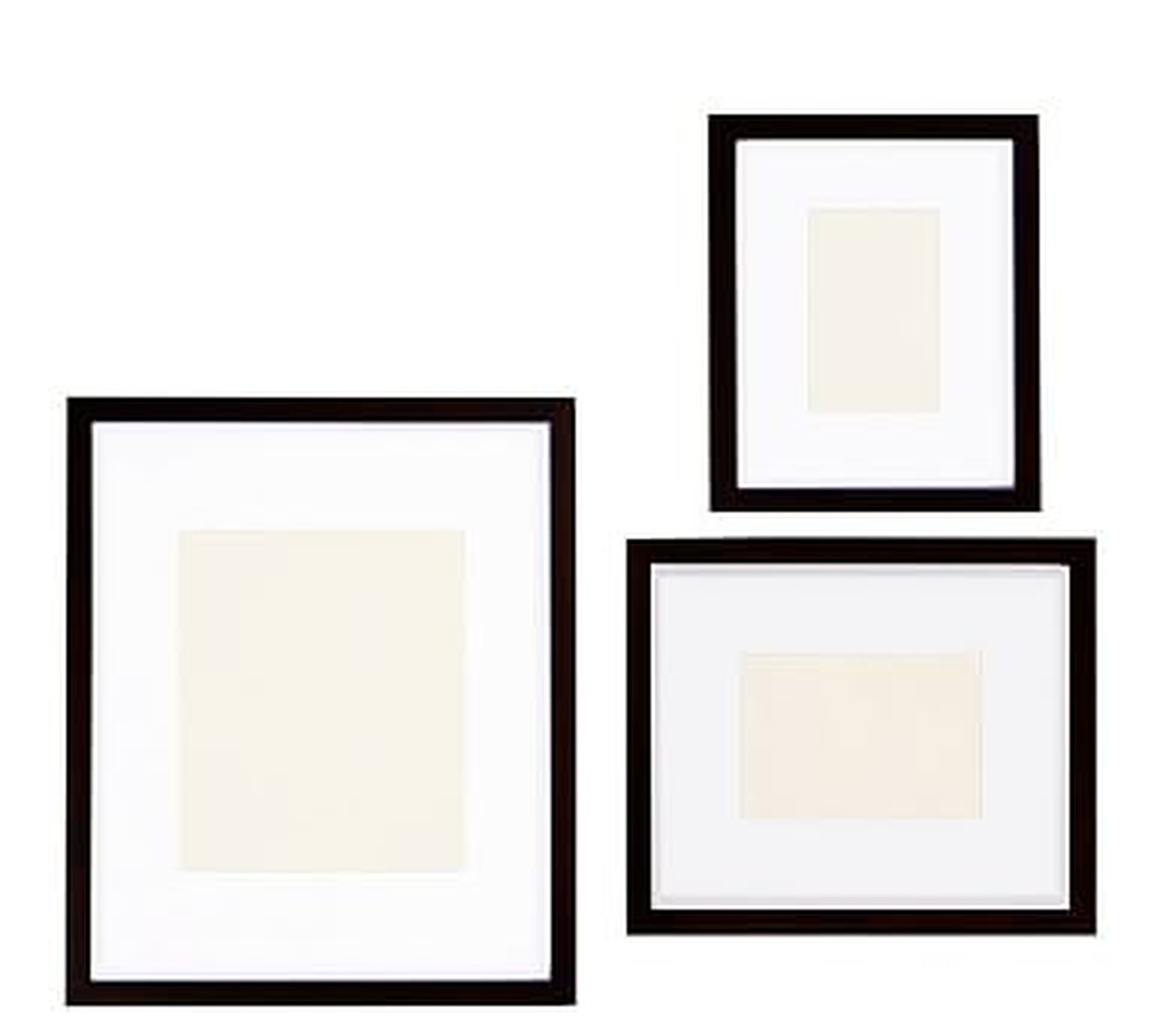 Wood Gallery Single Opening Frame, Set of 3 - Black (4 x 6, 5 x 7, 8 x 10) - Pottery Barn