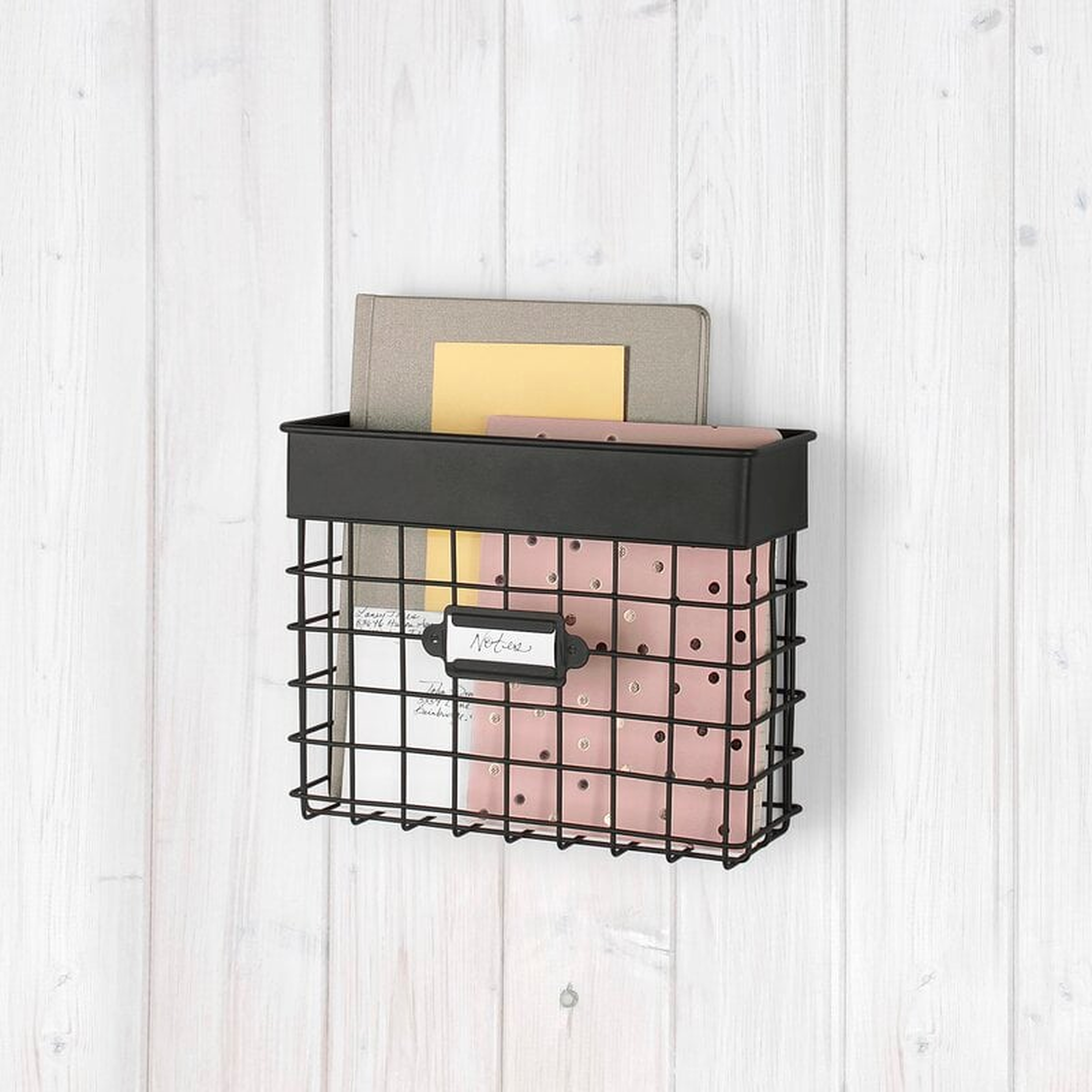 Gisselle Vintage Wall Organizer with Mail Storage and Wall Baskets - Wayfair