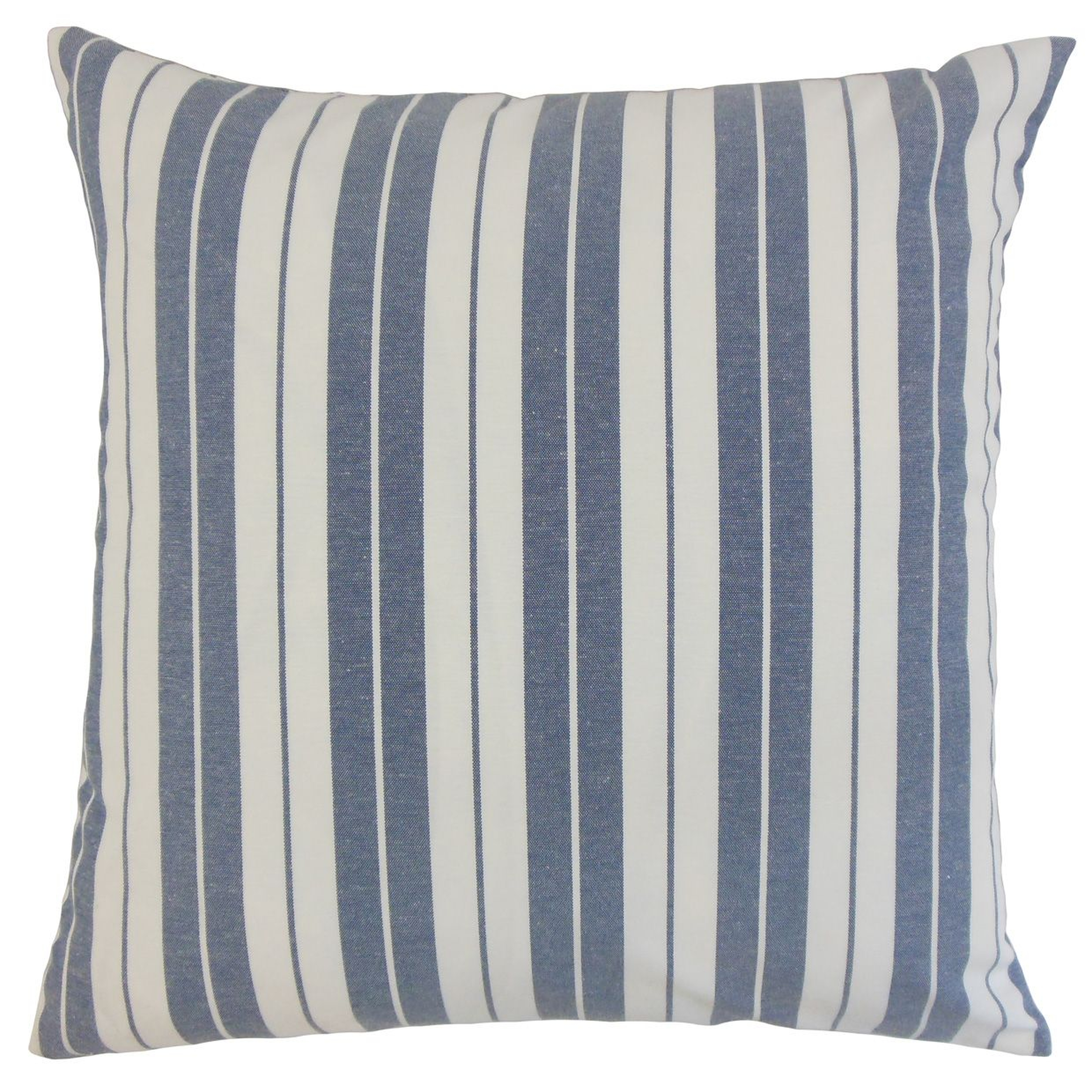 Henley Stripe Pillow, Navy, 18" x 18" - Havenly Essentials