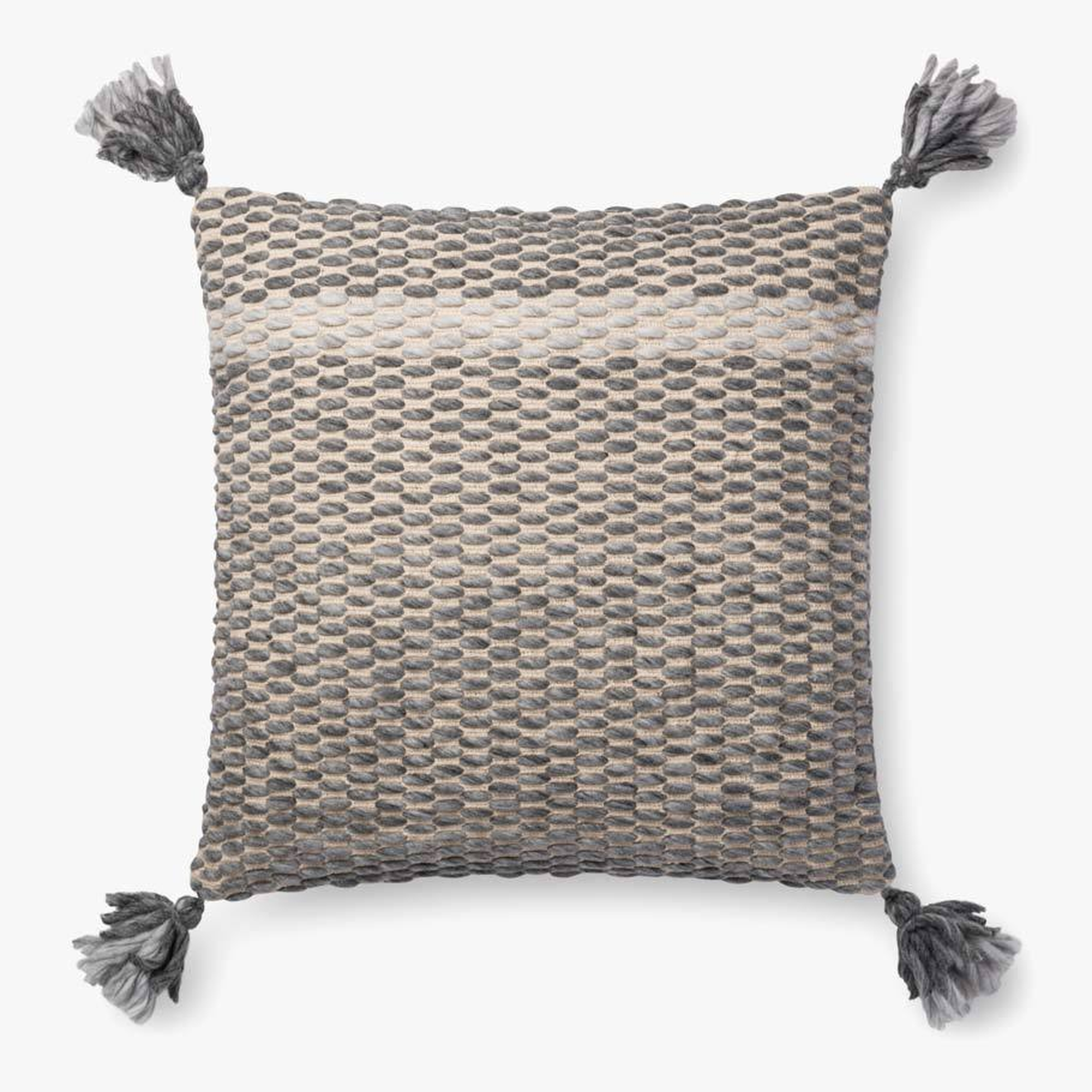 P0721 Charcoal - 22"x22" Pillow Cover Only - Loloi Rugs