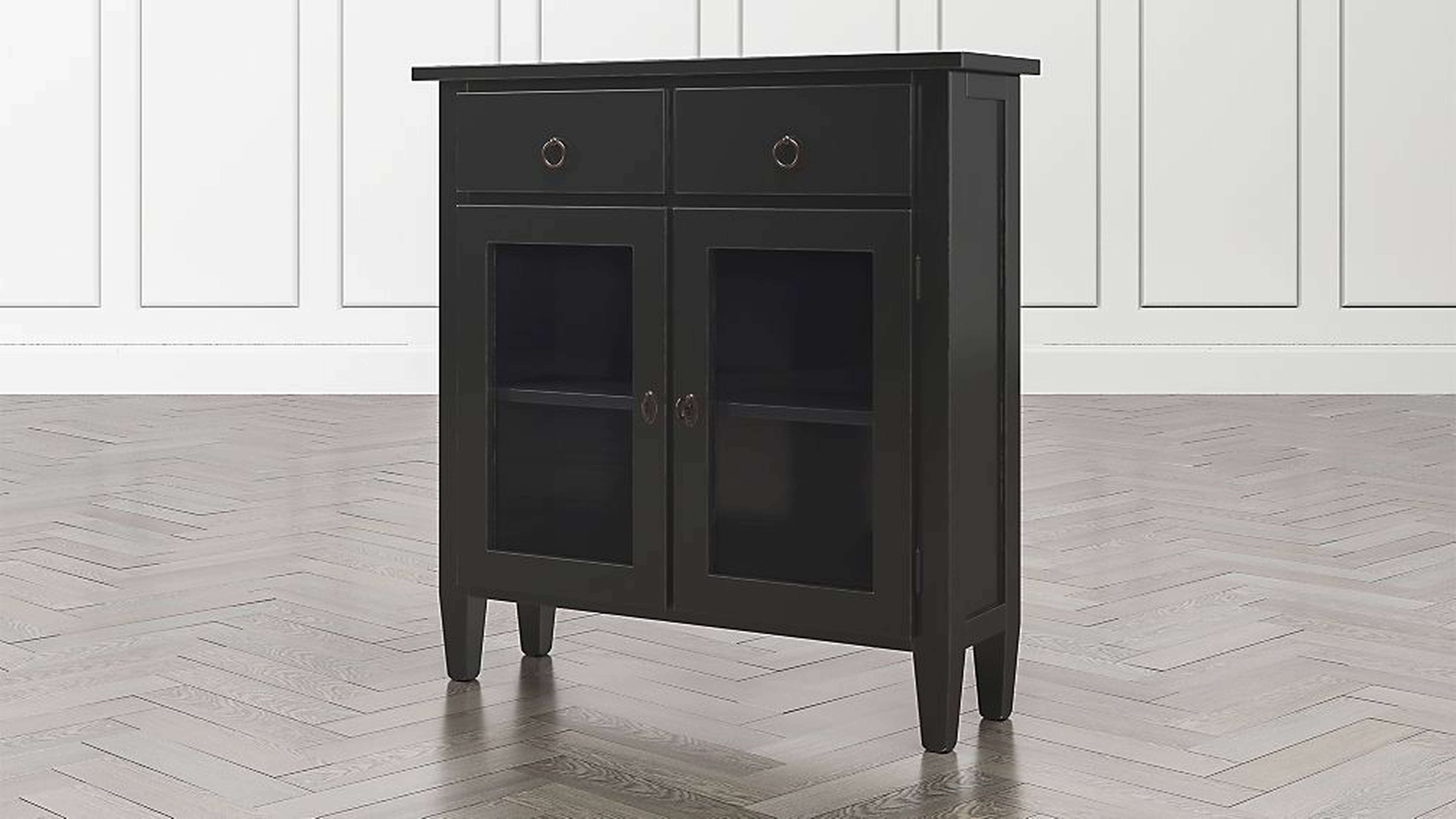 Stretto Bruno Black Entryway Cabinet - Crate and Barrel
