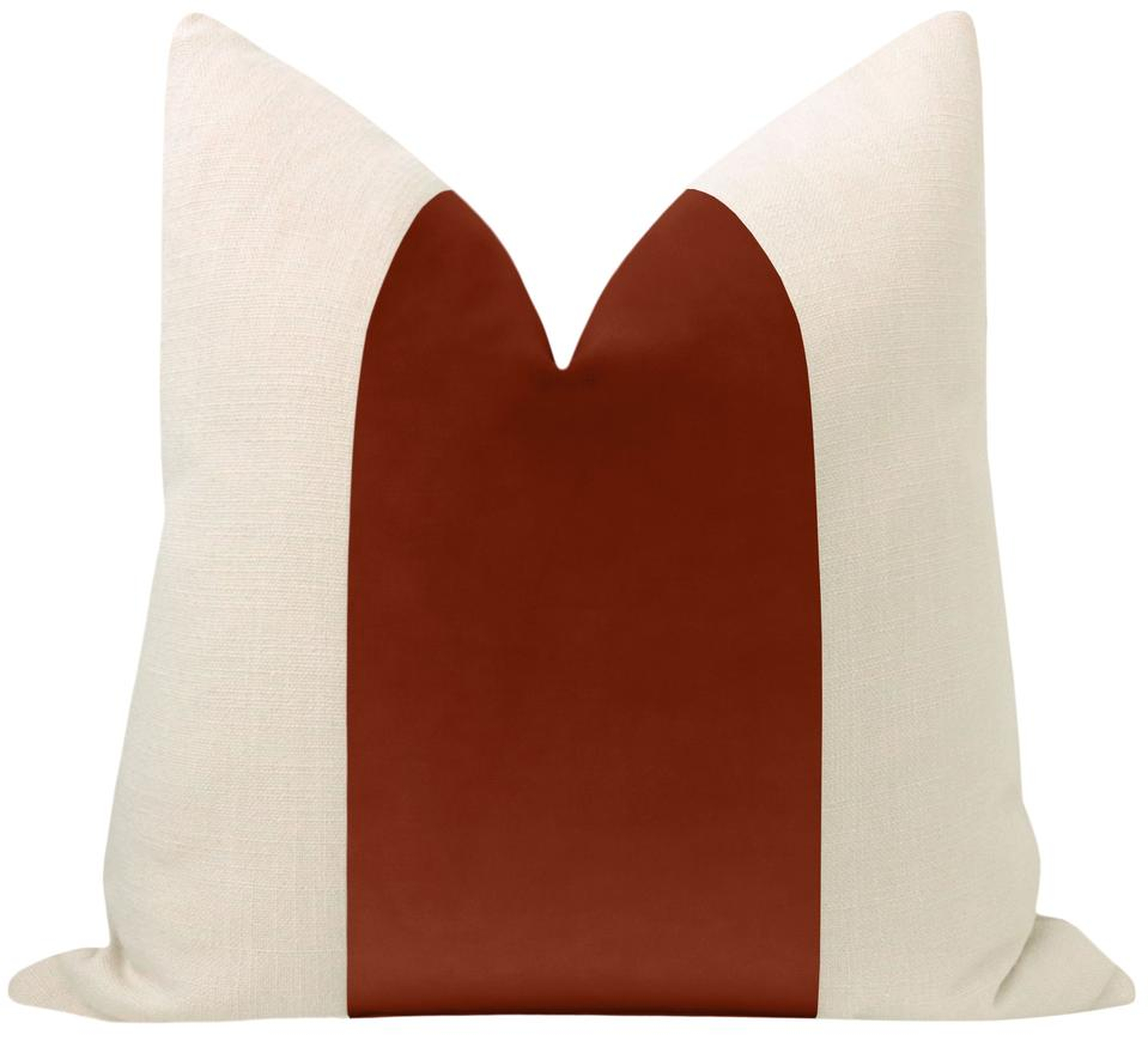 Panel Sonoma Velvet Pillow Cover, Rust, 18" x 18" - Little Design Company