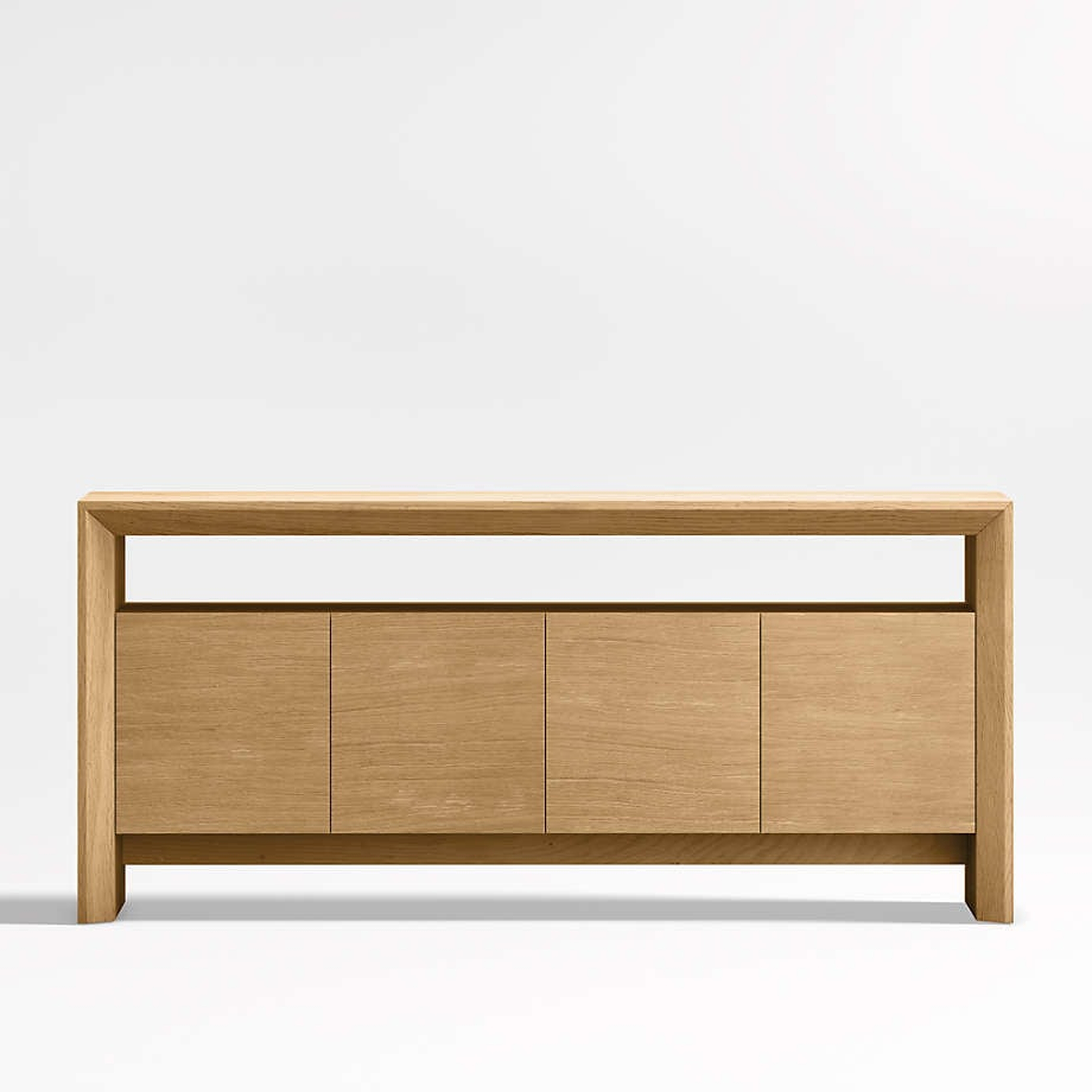 Baja 72" Natural Oak Storage Media Console - Crate and Barrel