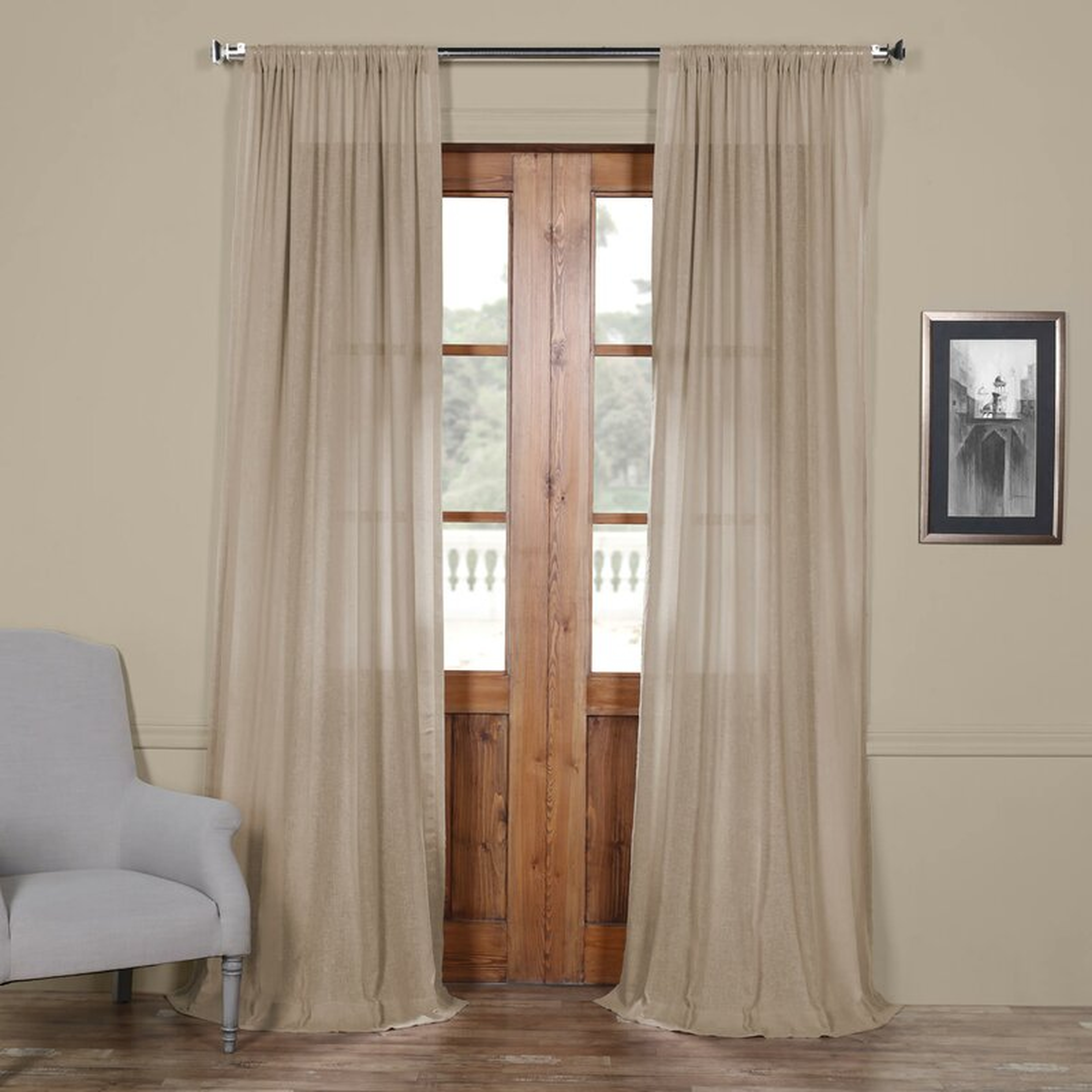 Cris Solid Sheer Rod Pocket Single Curtain Panel - Wayfair