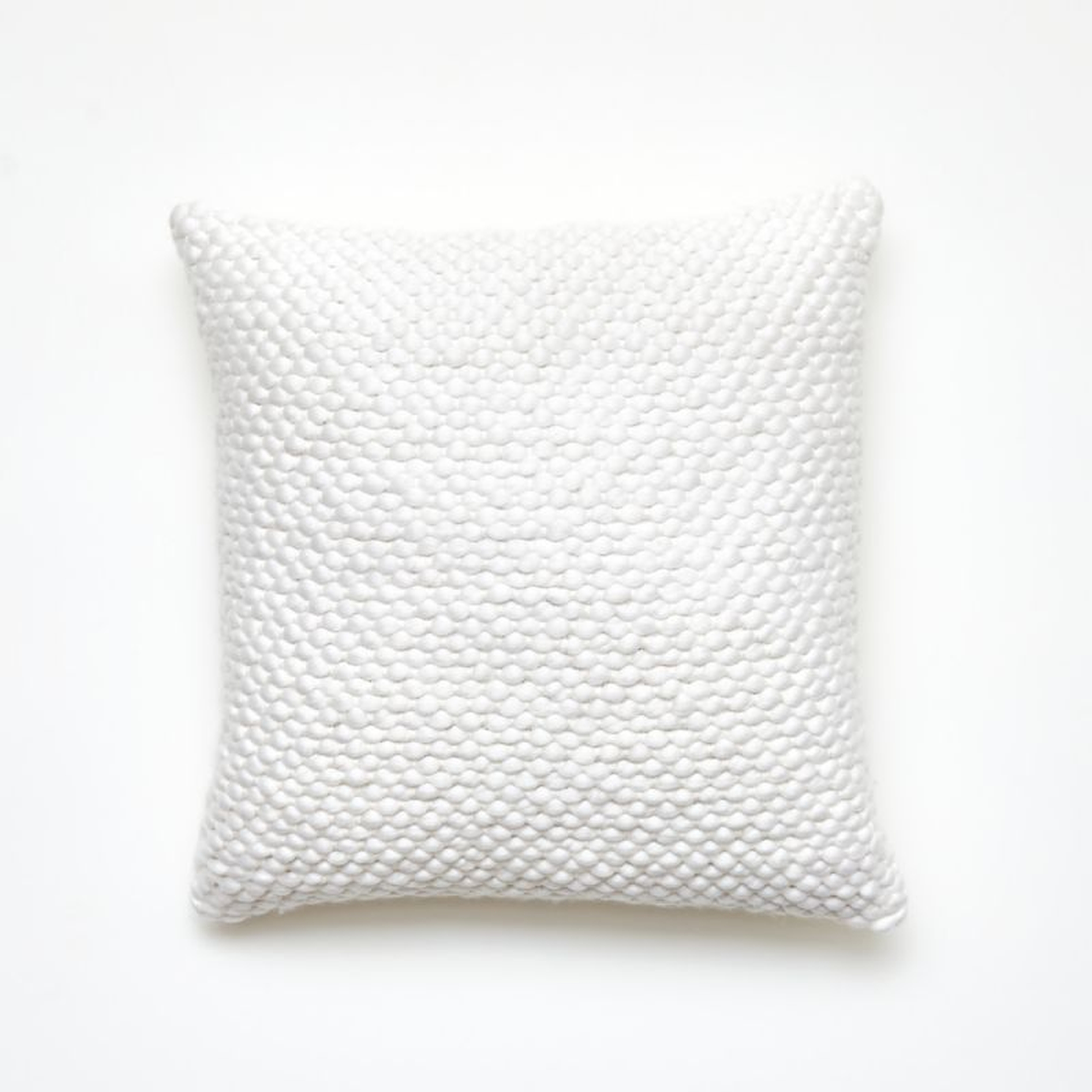 Remy Pillow with Down-Alternative Insert, White, 18" x 18" - CB2