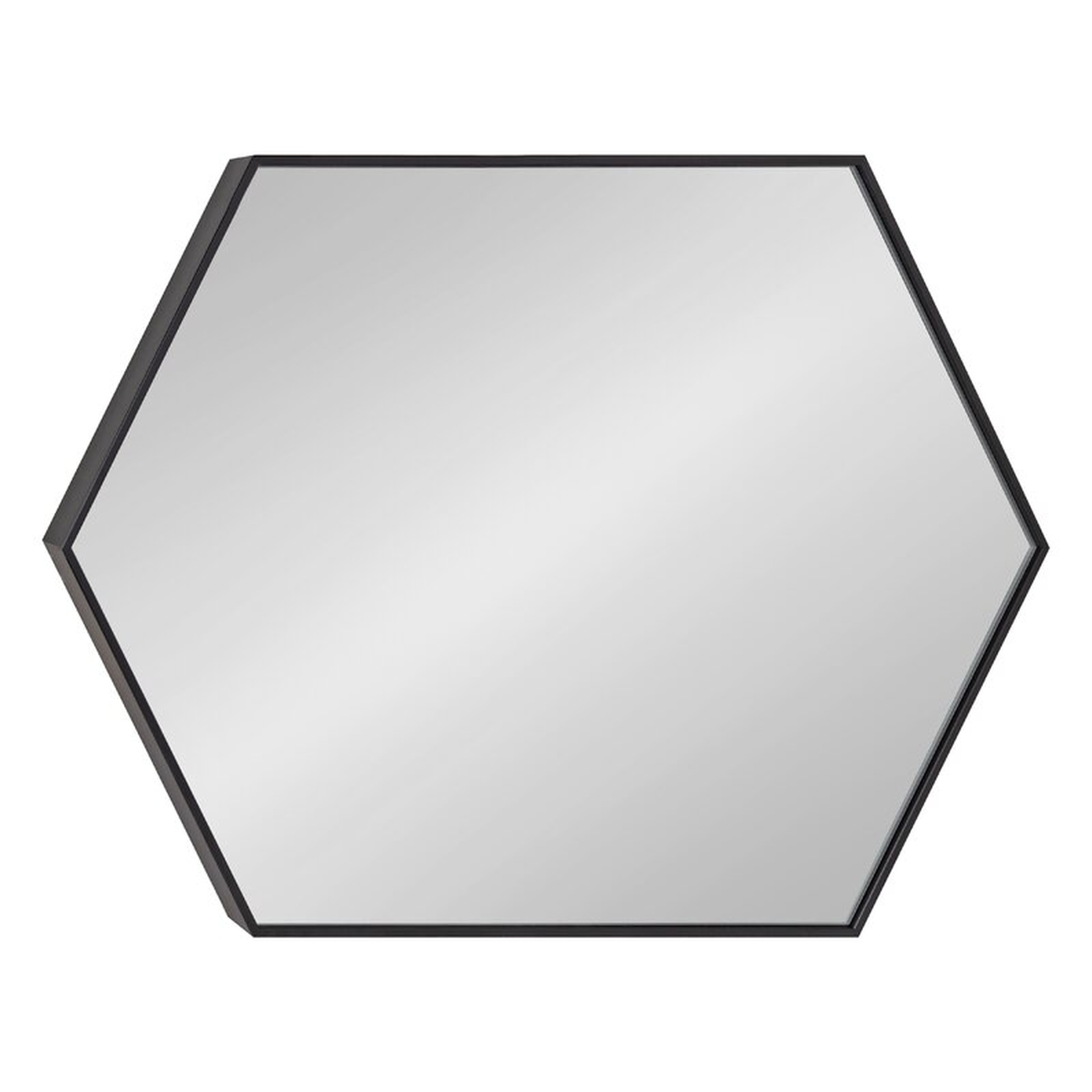Zaliki Mid Century Hexagon Beveled Accent Mirror - Black - 36.75" x 24.75" - Wayfair