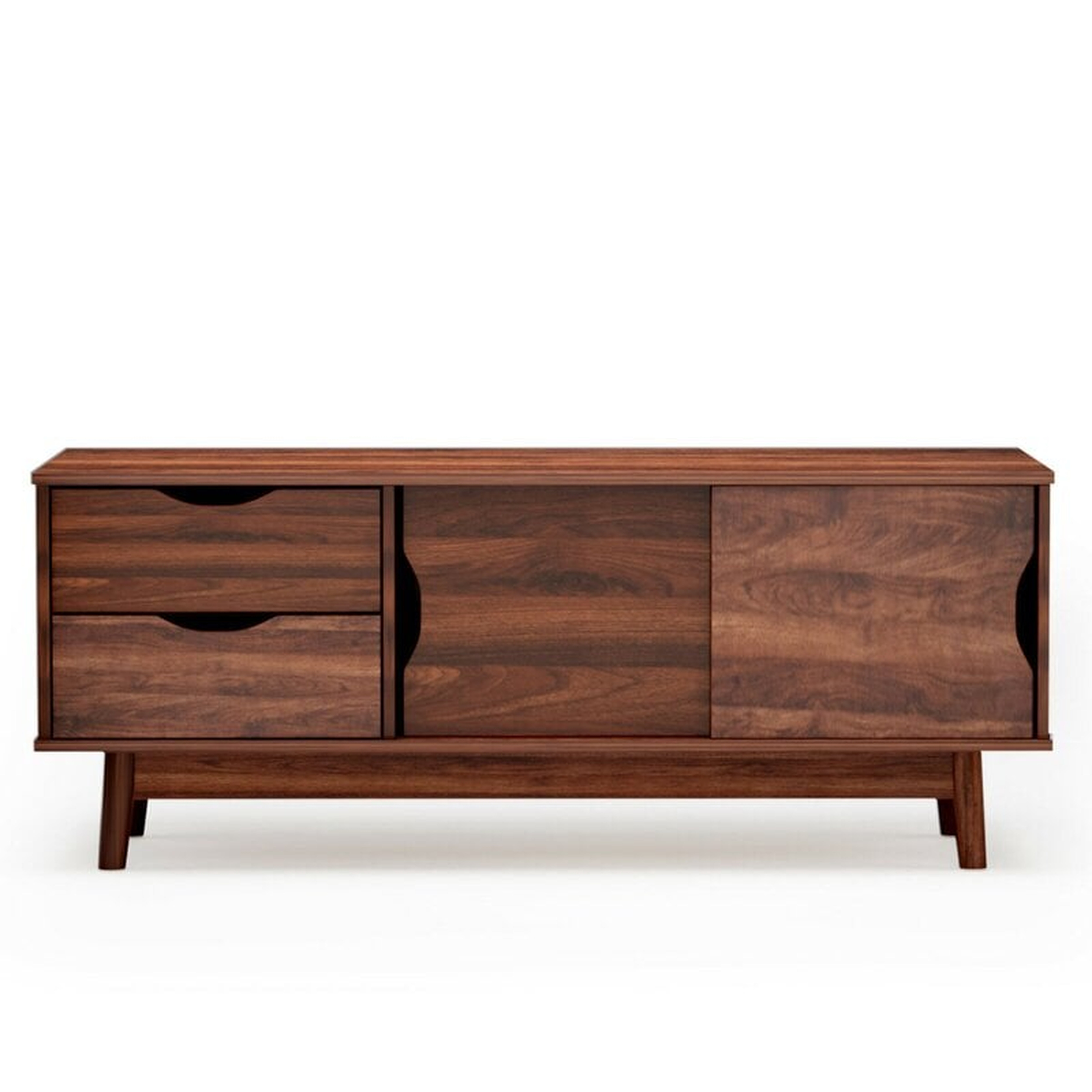 George Oliver Tv Stand For Tv Up To 50'' Media Console Table Storage With Doors Walnut - Wayfair