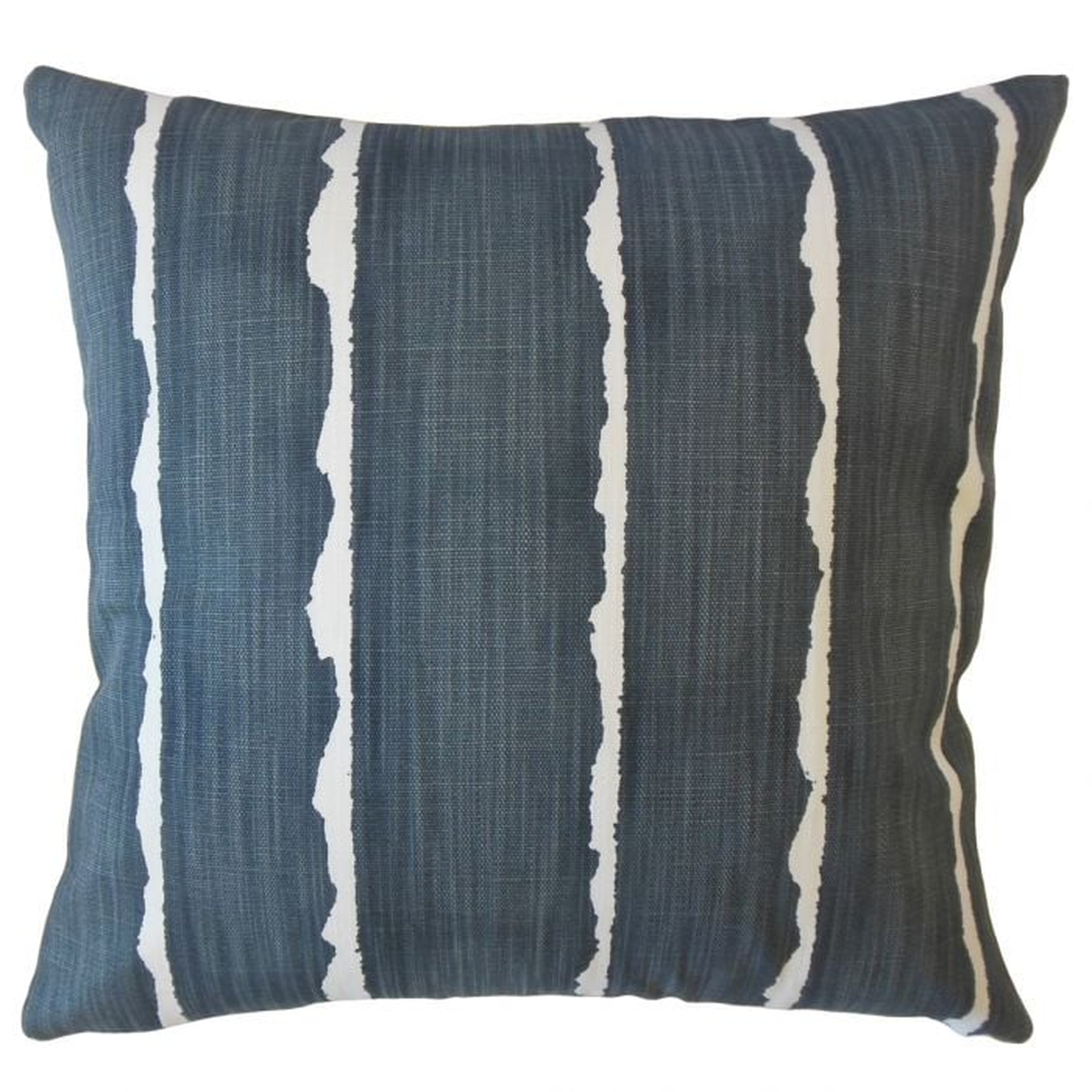 Panya Striped Pillow Carbon with Poly Insert - 18" x 18" - Linen & Seam