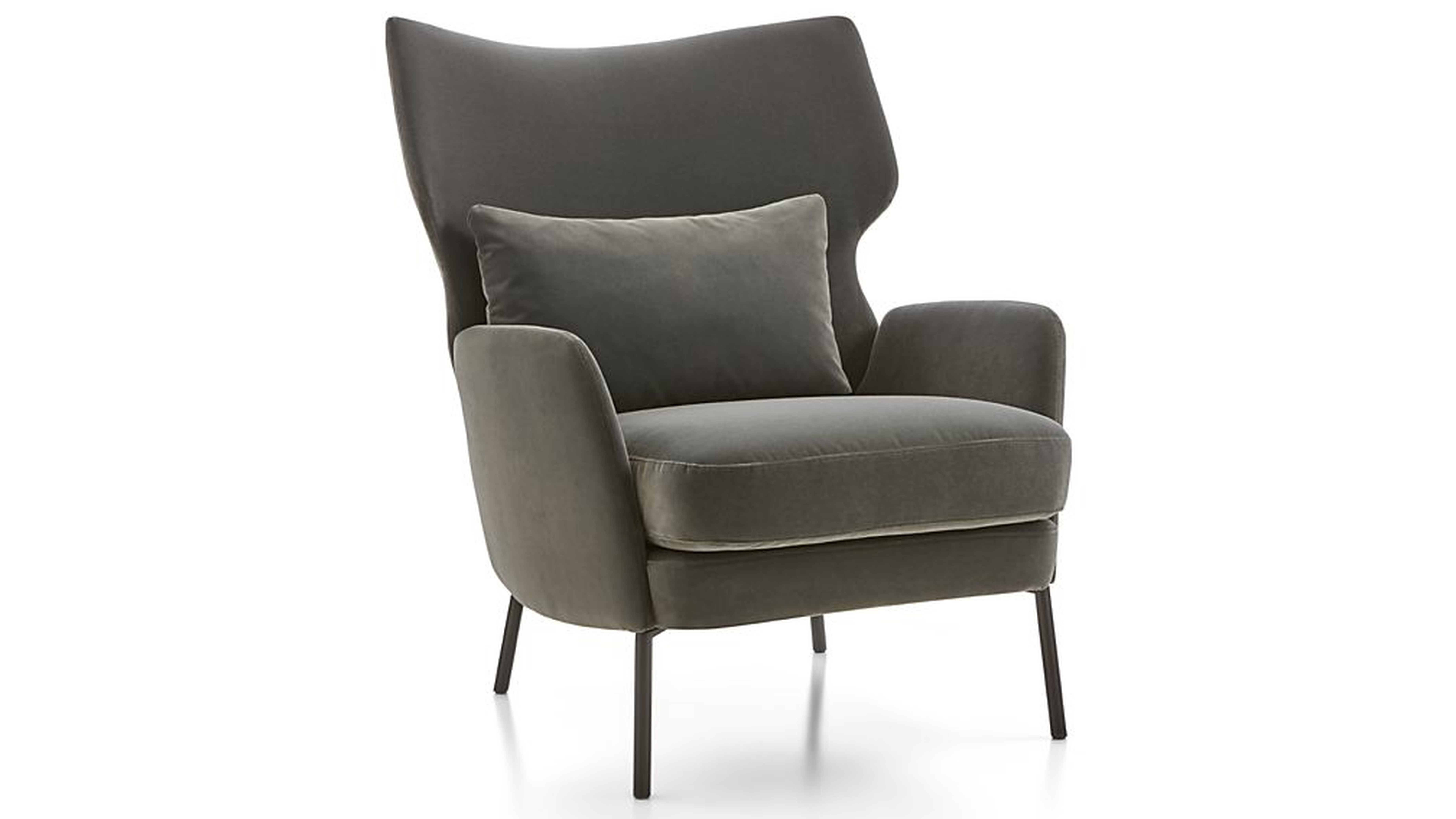 Alex Grey Velvet Accent Chair - Crate and Barrel