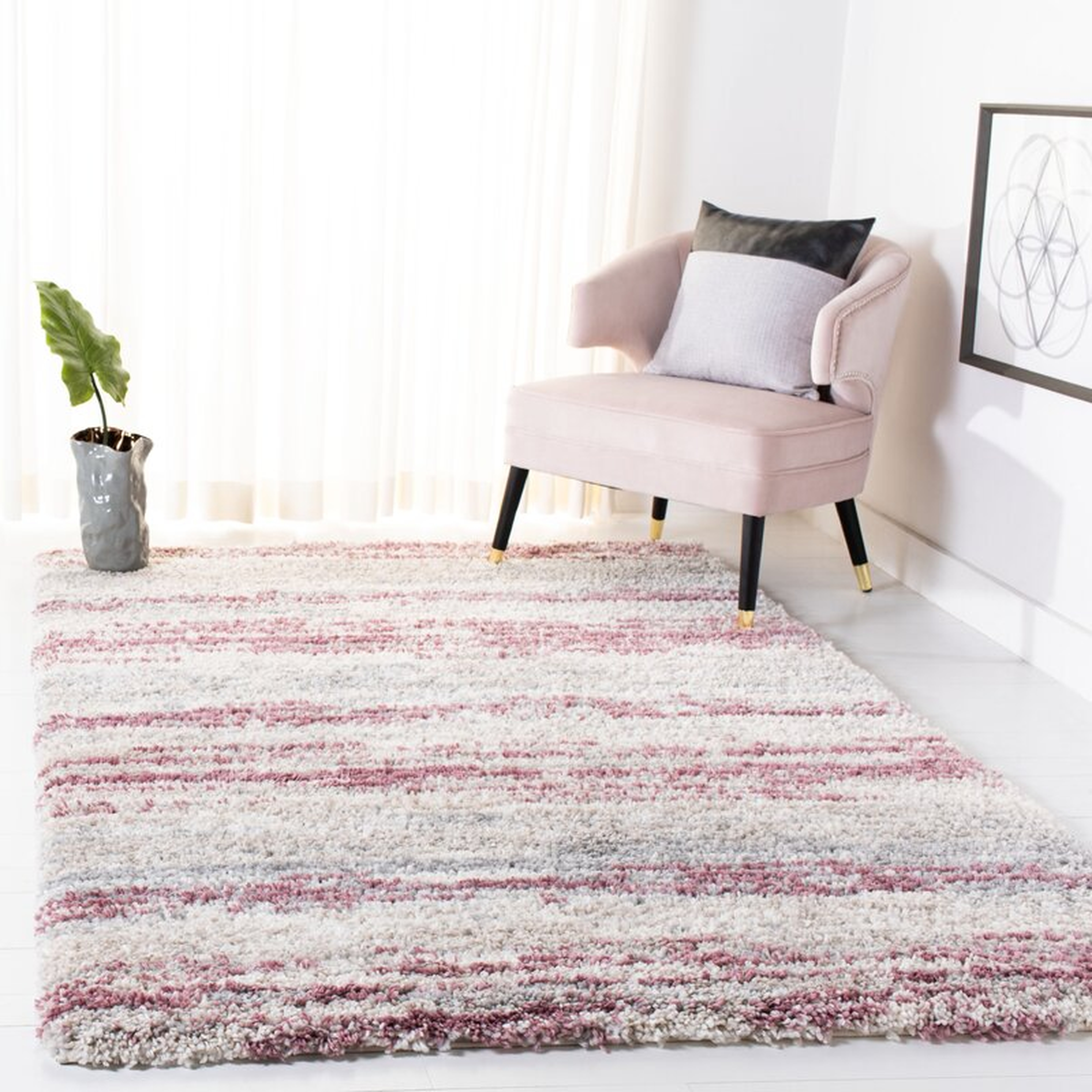Alexys Abstract Ivory/Pink Area Rug - Wayfair