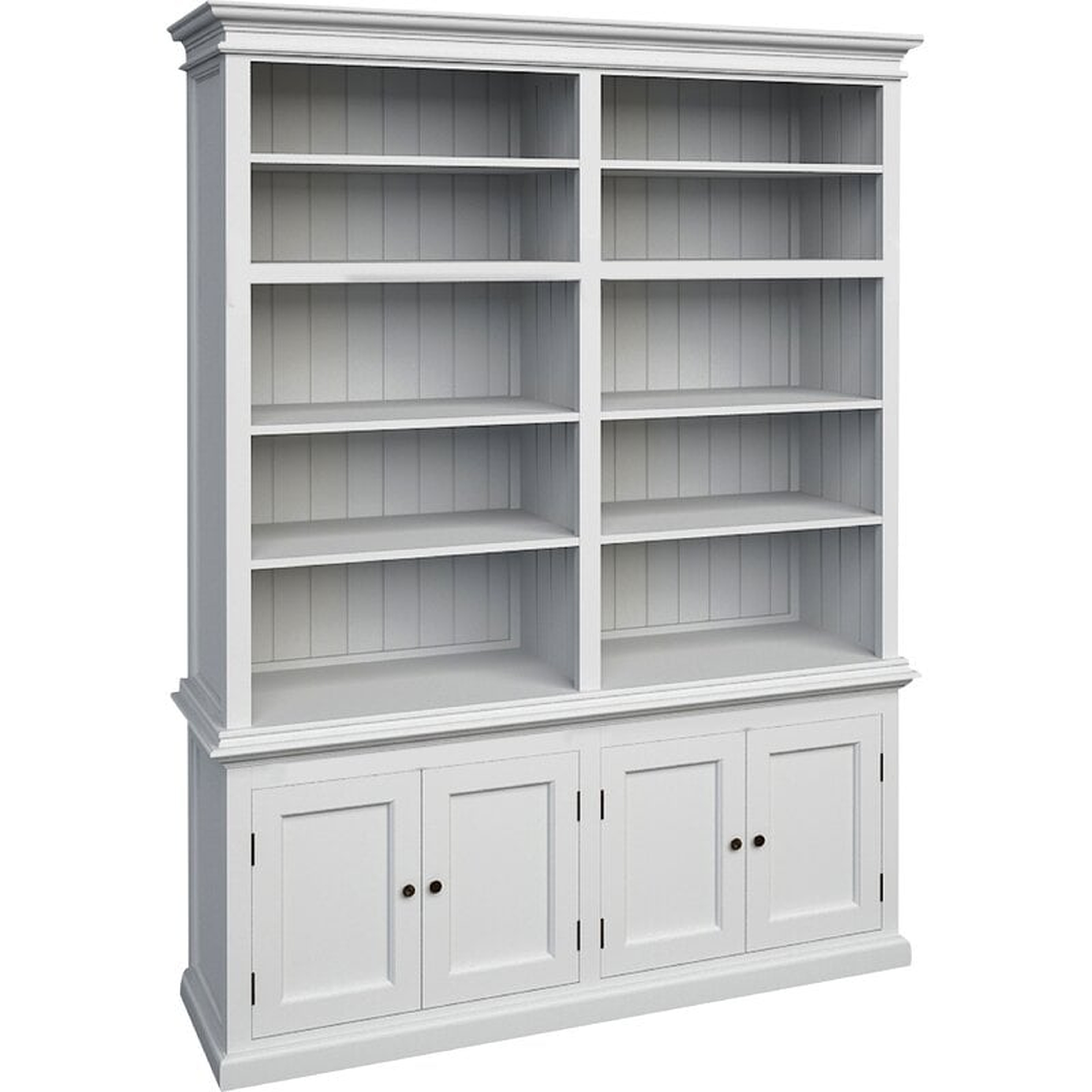 Jakel 86.61'' H x 65'' W Solid Wood Library Bookcase, White - Wayfair
