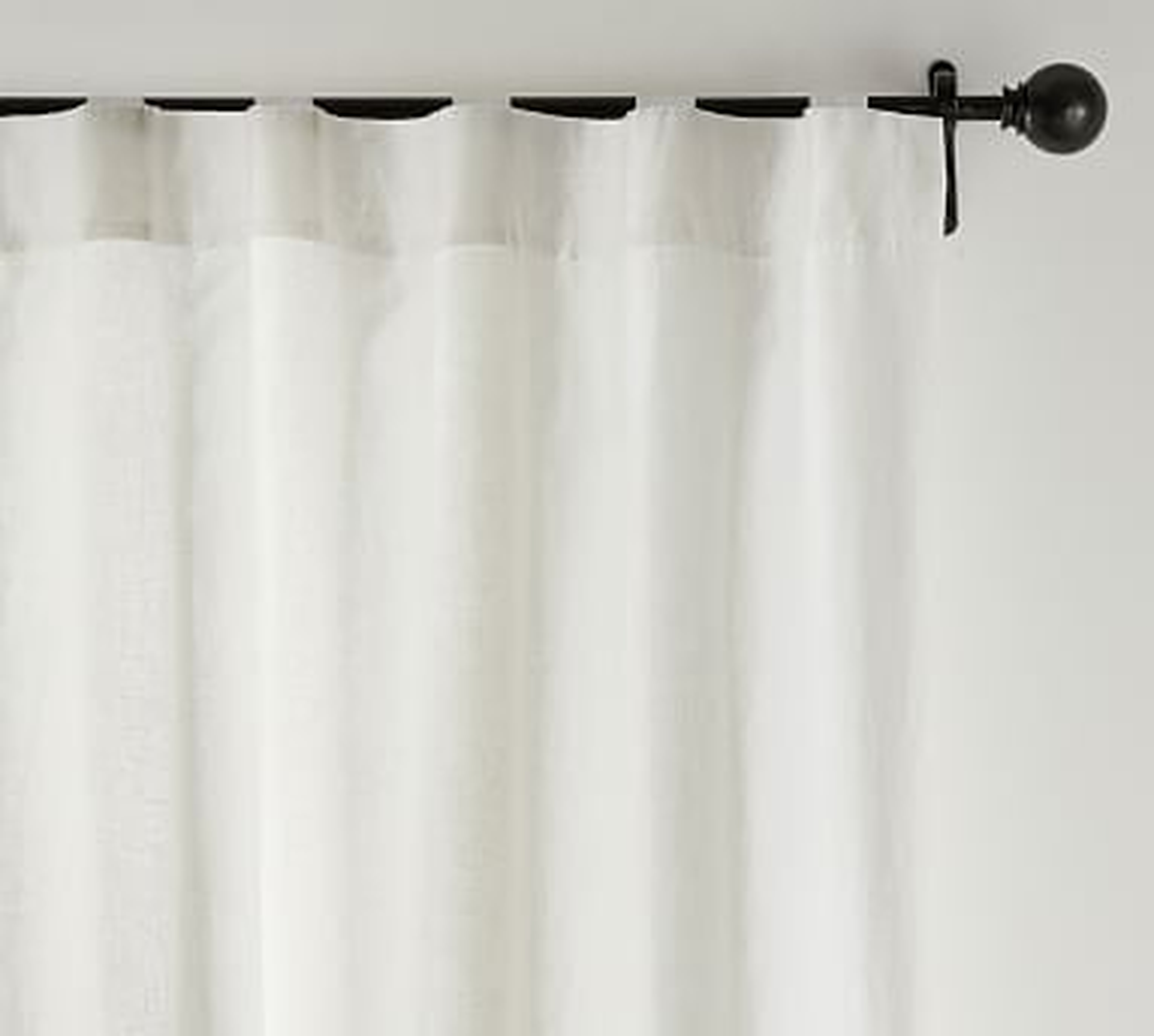 Custom Classic Belgian Linen Curtain, 24 x 48", Classic Ivory - Pottery Barn
